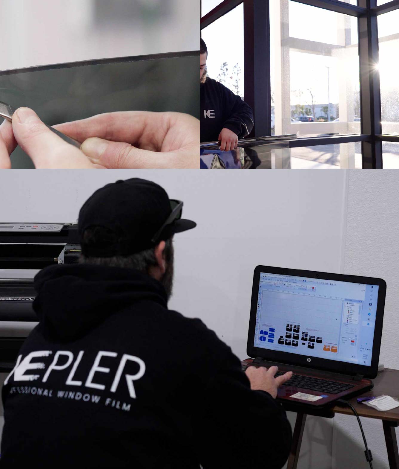 Ceramic Window Tinting Expert Cutting Film in American Fork, Utah