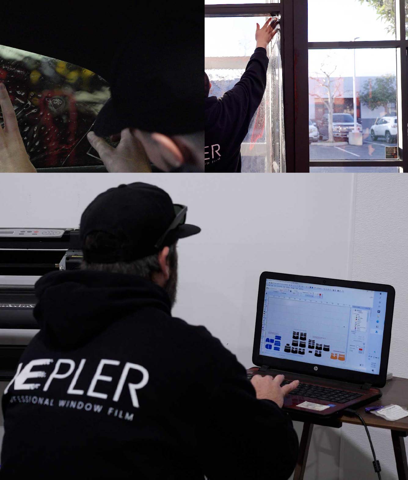 Ceramic Window Tinting Expert Cutting Film in Centerville, Utah