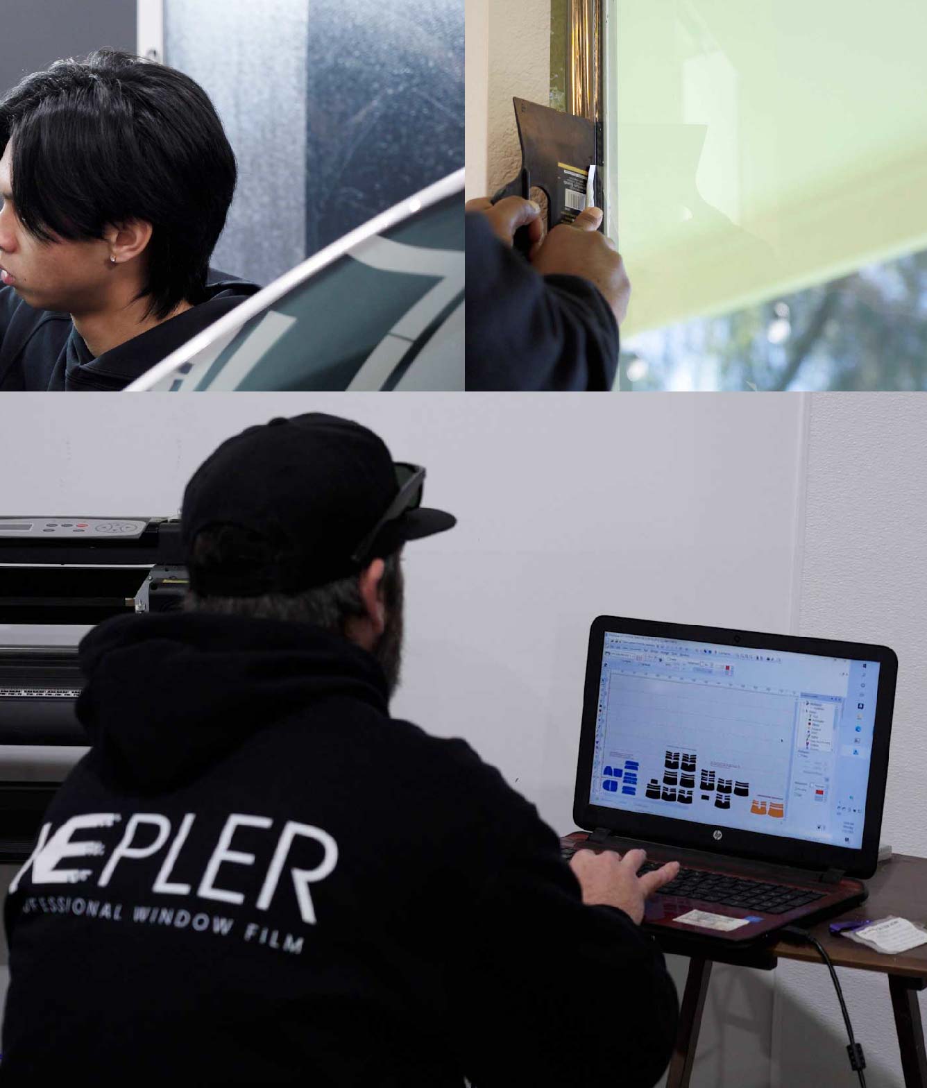 Ceramic Window Tinting Expert Cutting Film in Pleasant Grove, Utah