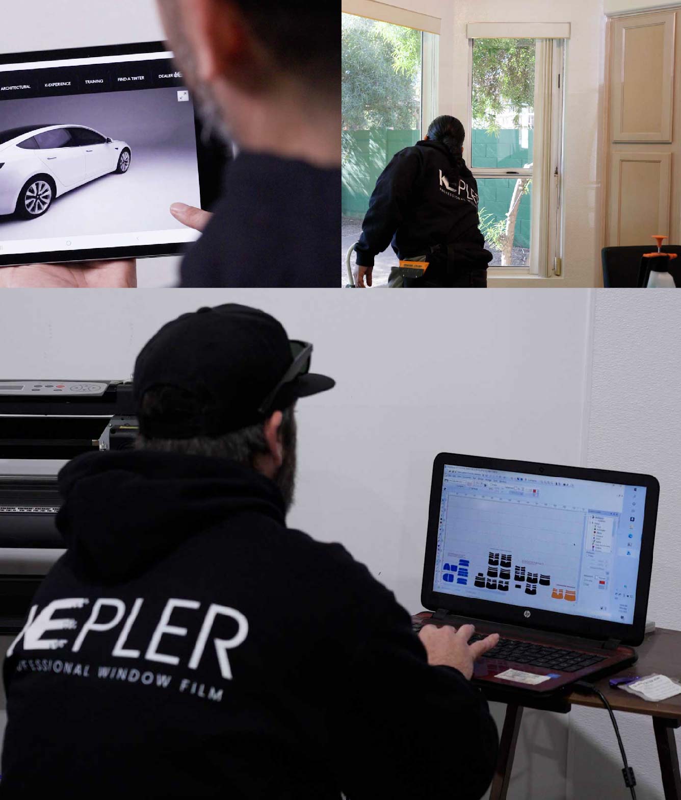 Ceramic Window Tinting Expert Cutting Film in New River, Arizona