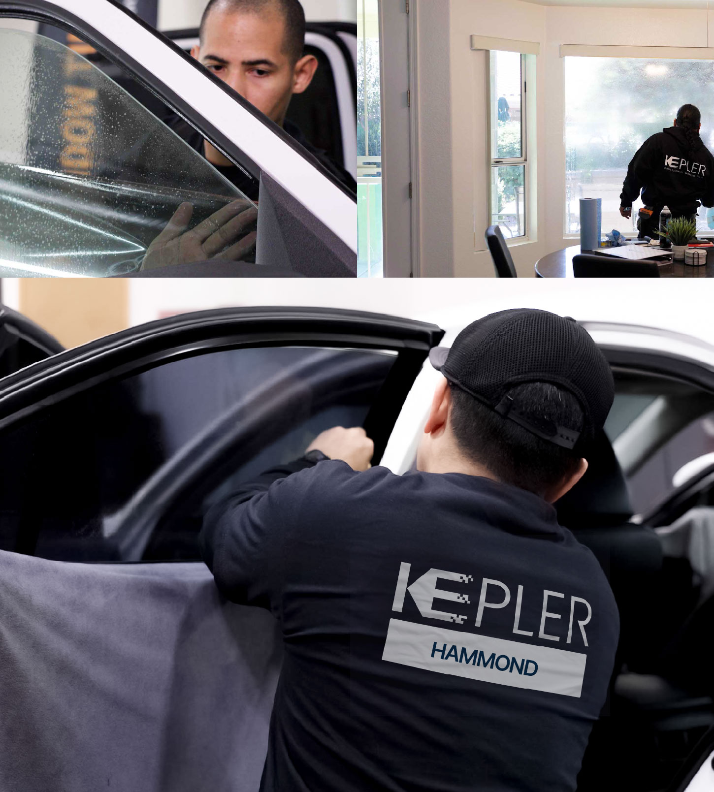 Automotive Window Tinting Expert Applying Film in Hammond, Louisiana