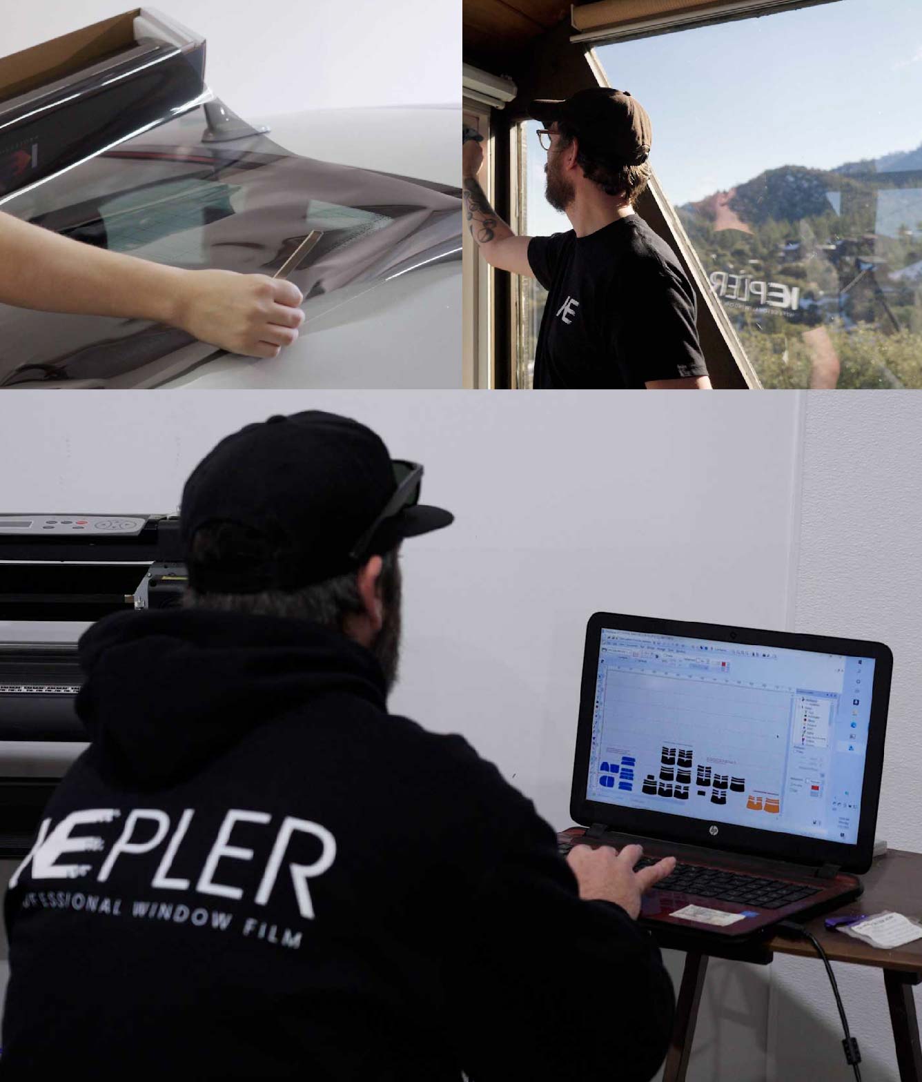 Ceramic Window Tinting Expert Cutting Film in Glendale, Arizona