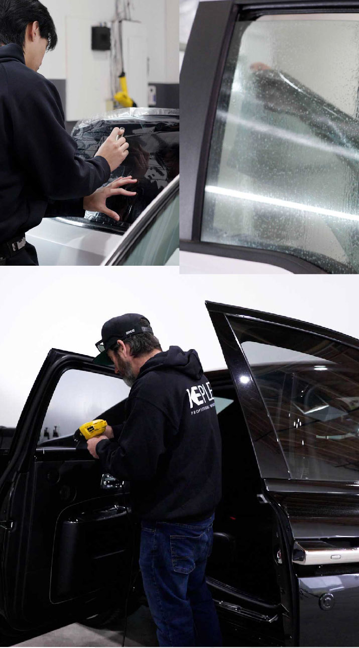 Kepler Installer Tinting a Rolls Royce in Baton Rouge, Louisiana