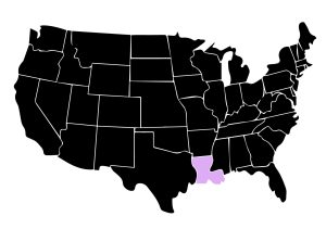 Map Showing Location of Kepler Window Tinters in Baton Rouge, Louisiana with Purple Highlight on the State