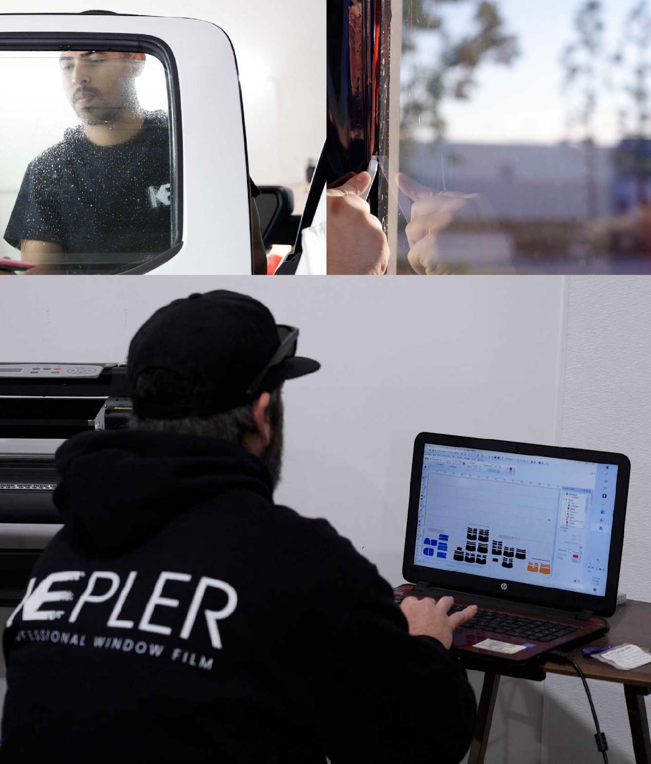 Ceramic Window Tinting Expert Cutting Film in Sierra Vista, Arizona
