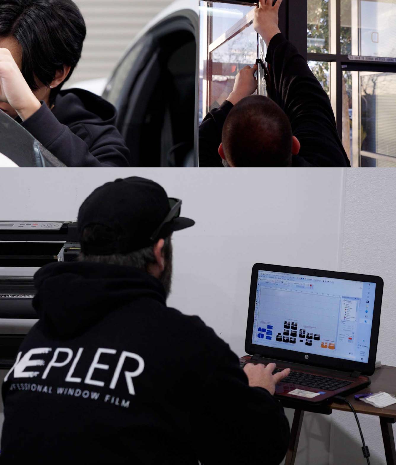 Ceramic Window Tinting Expert Cutting Film in Lake Havasu City, Arizona