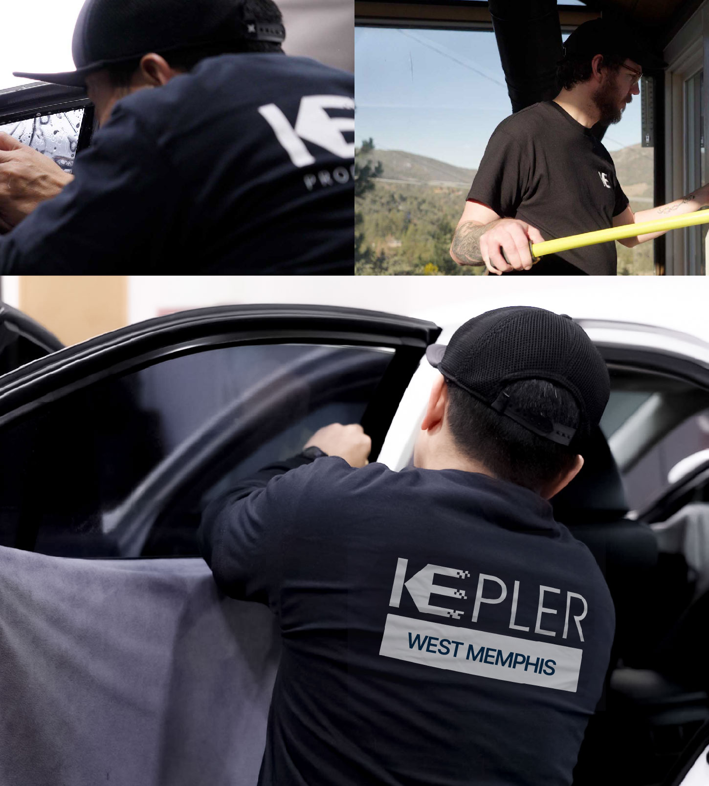 Automotive Window Tinting Expert Applying Film in West Memphis, Arkansas