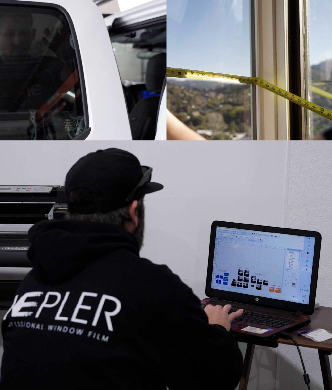 Ceramic Window Tinting Expert Cutting Film in Los Lunas, New Mexico