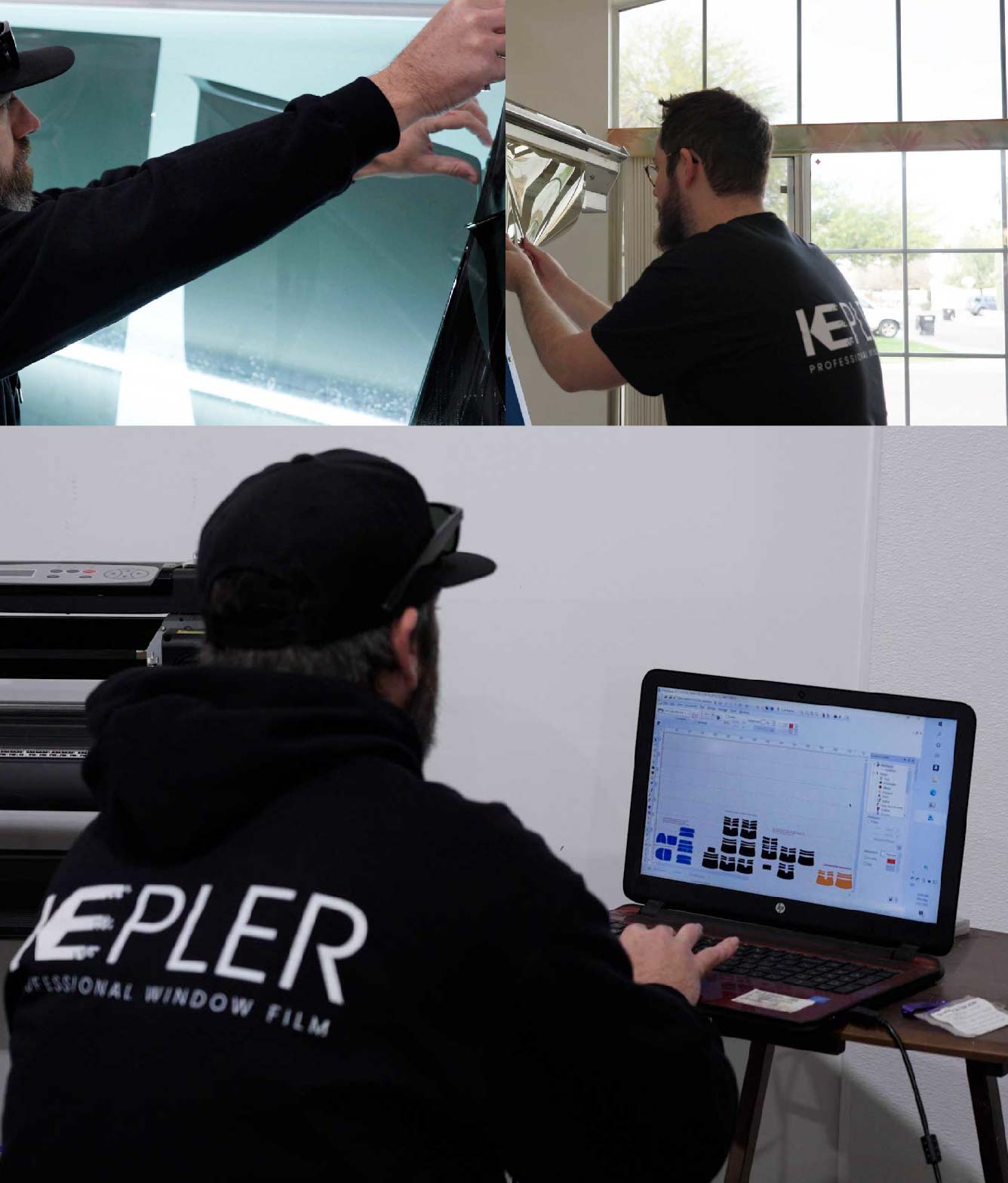 Ceramic Window Tinting Expert Cutting Film in Santa Fe, New Mexico