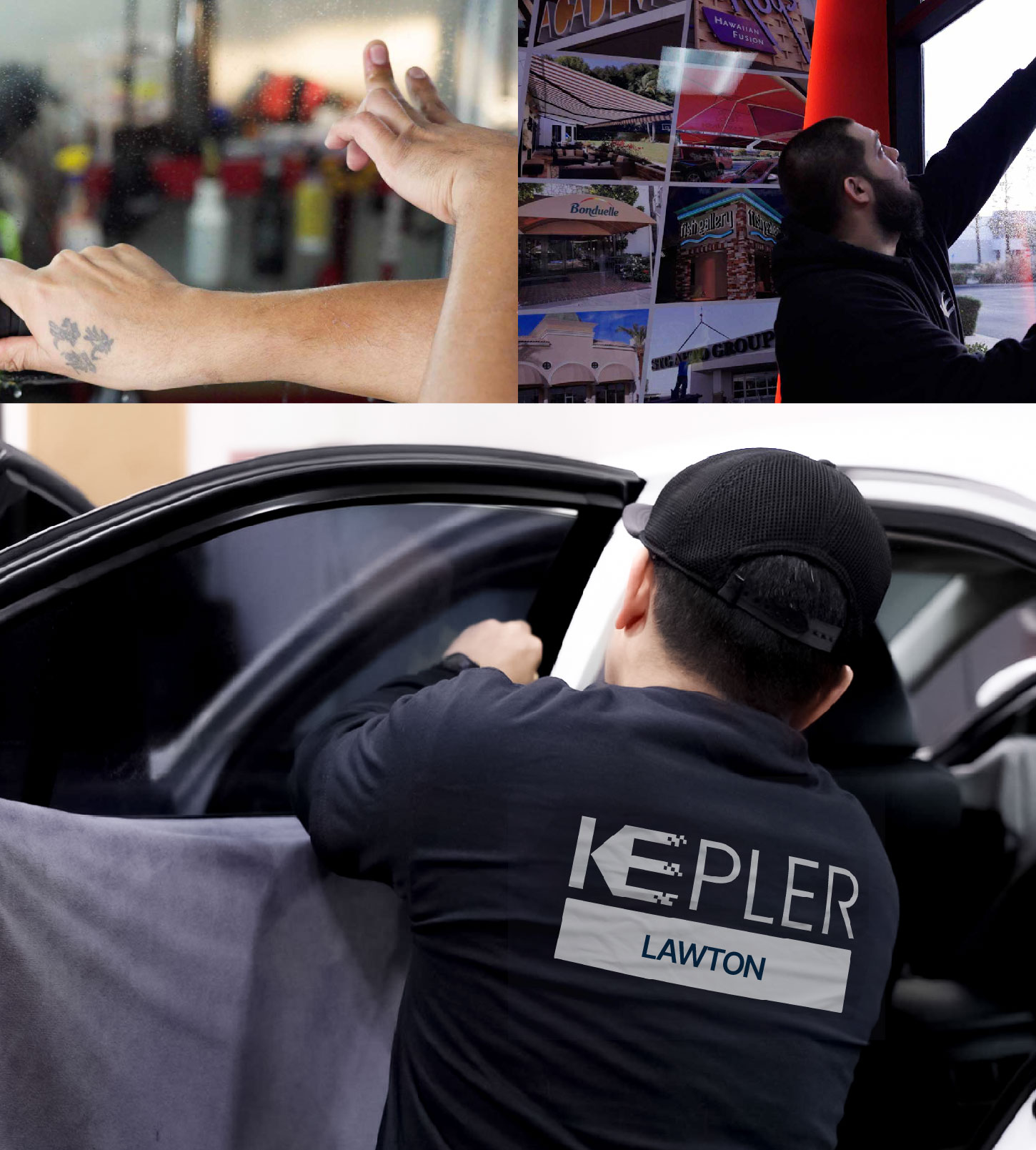 Automotive Window Tinting Expert Applying Film in Lawton, Oklahoma