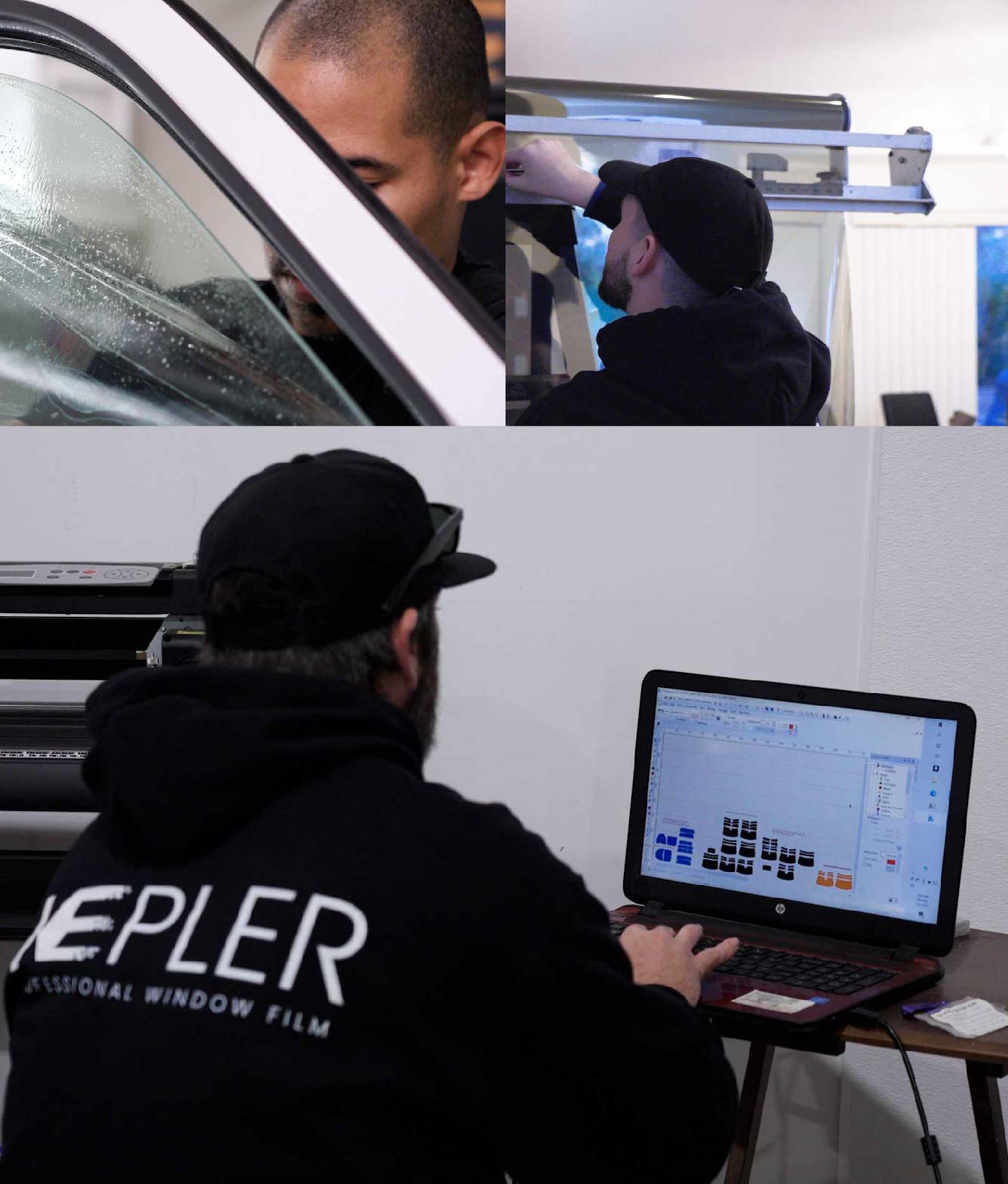 Ceramic Window Tinting Expert Cutting Film in Compton, California