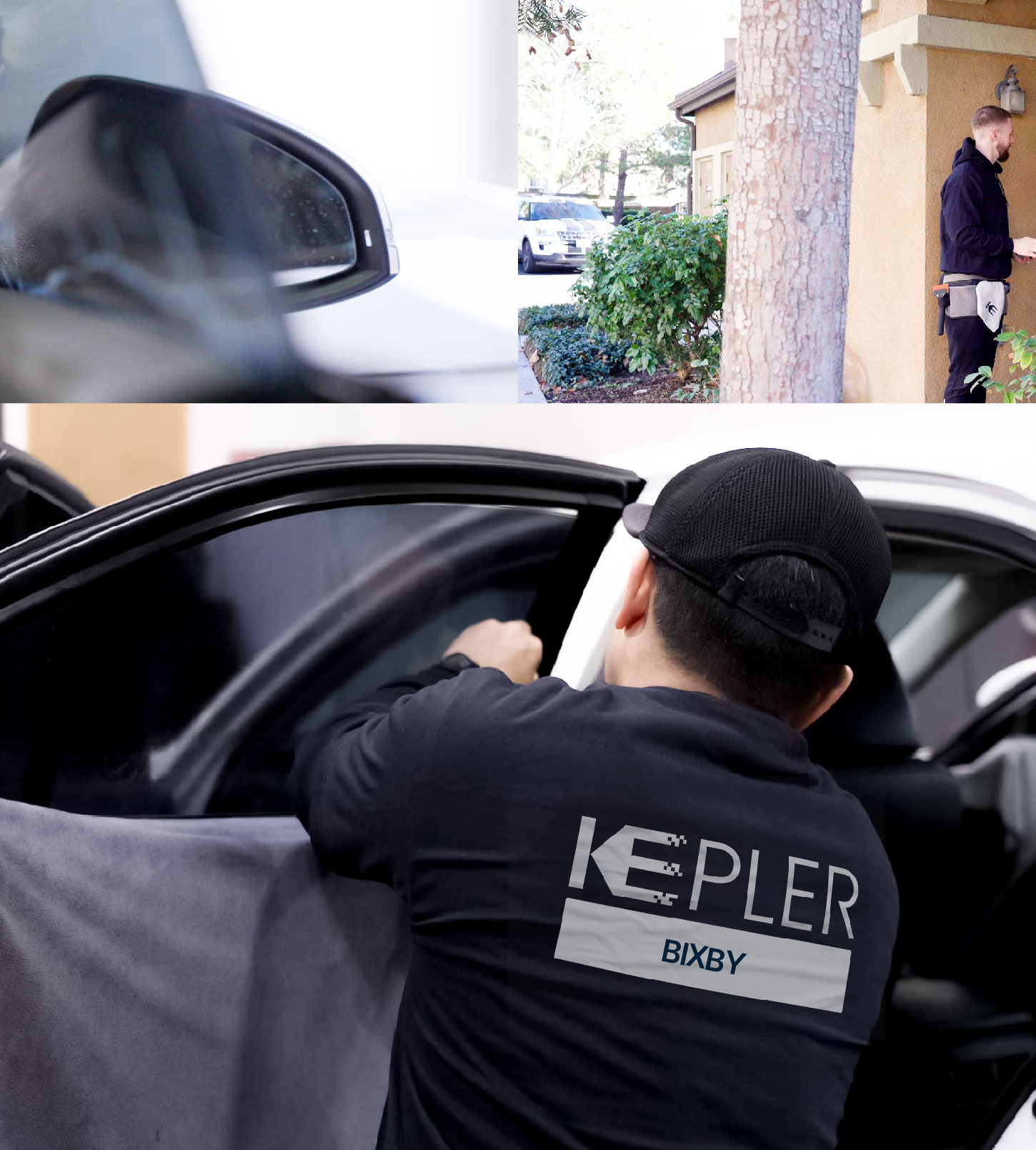 Automotive Window Tinting Expert Applying Film in Bixby, Oklahoma
