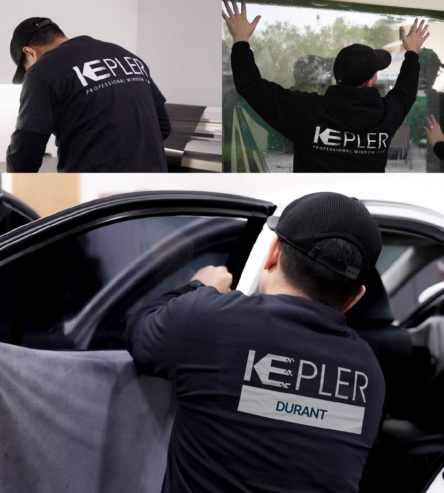 Automotive Window Tinting Expert Applying Film in Durant, Oklahoma