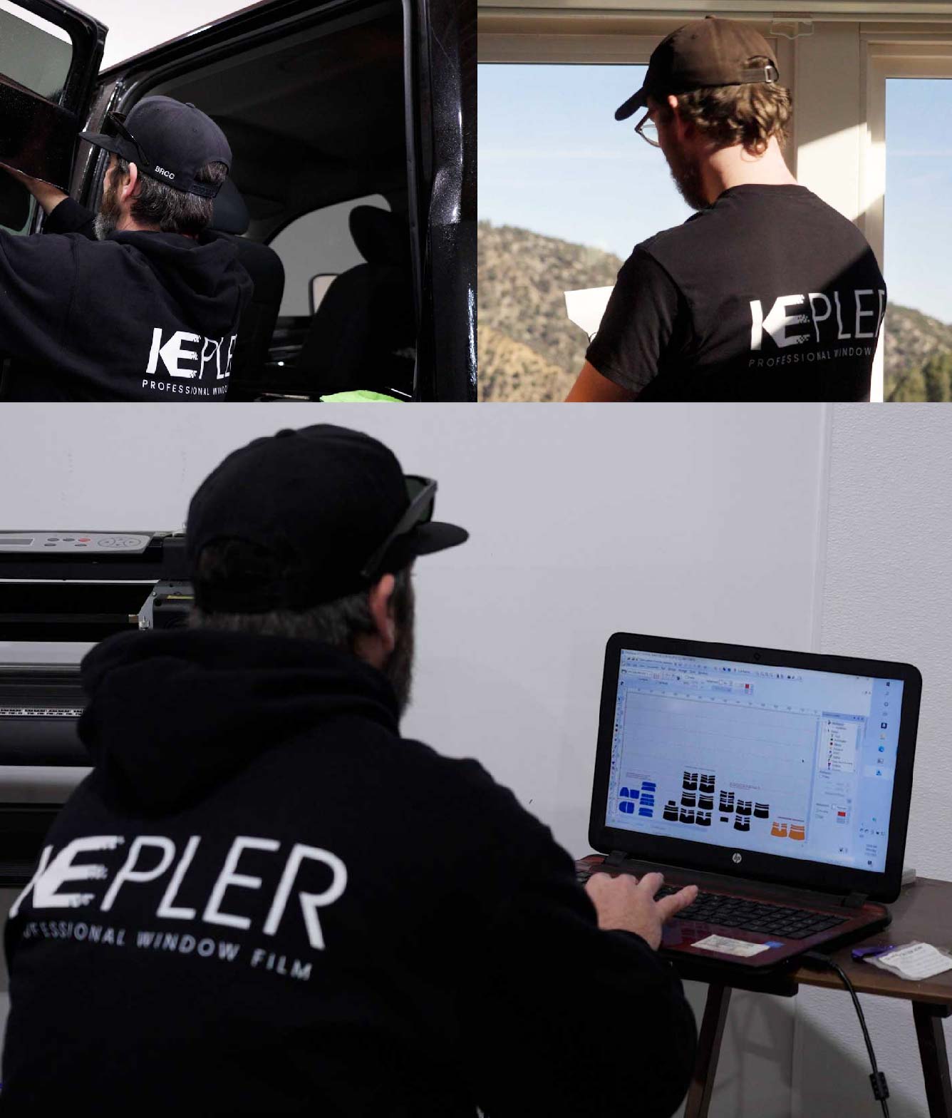 Ceramic Window Tinting Expert Cutting Film in Stanton, California