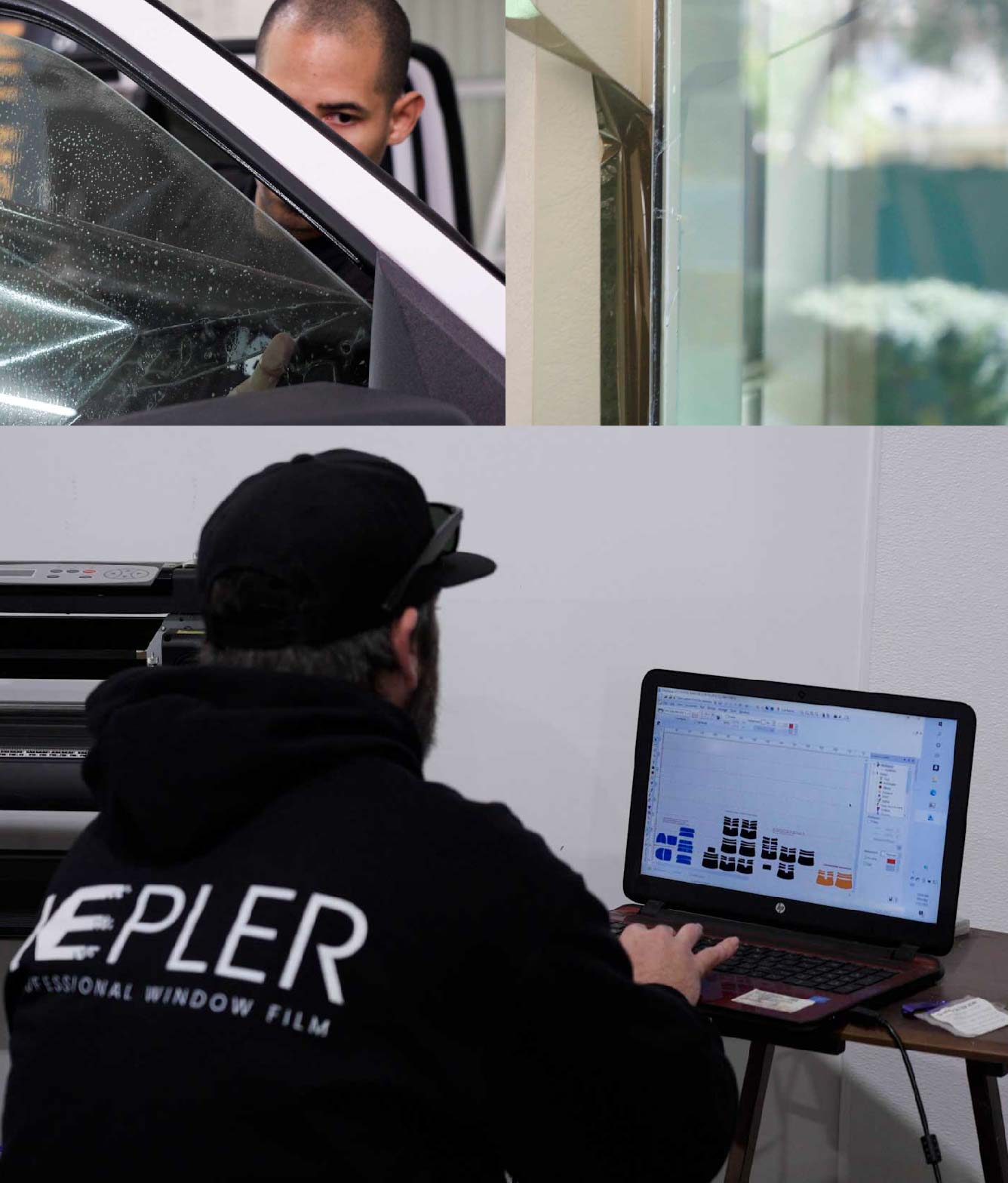 Ceramic Window Tinting Expert Cutting Film in Bellflower, California