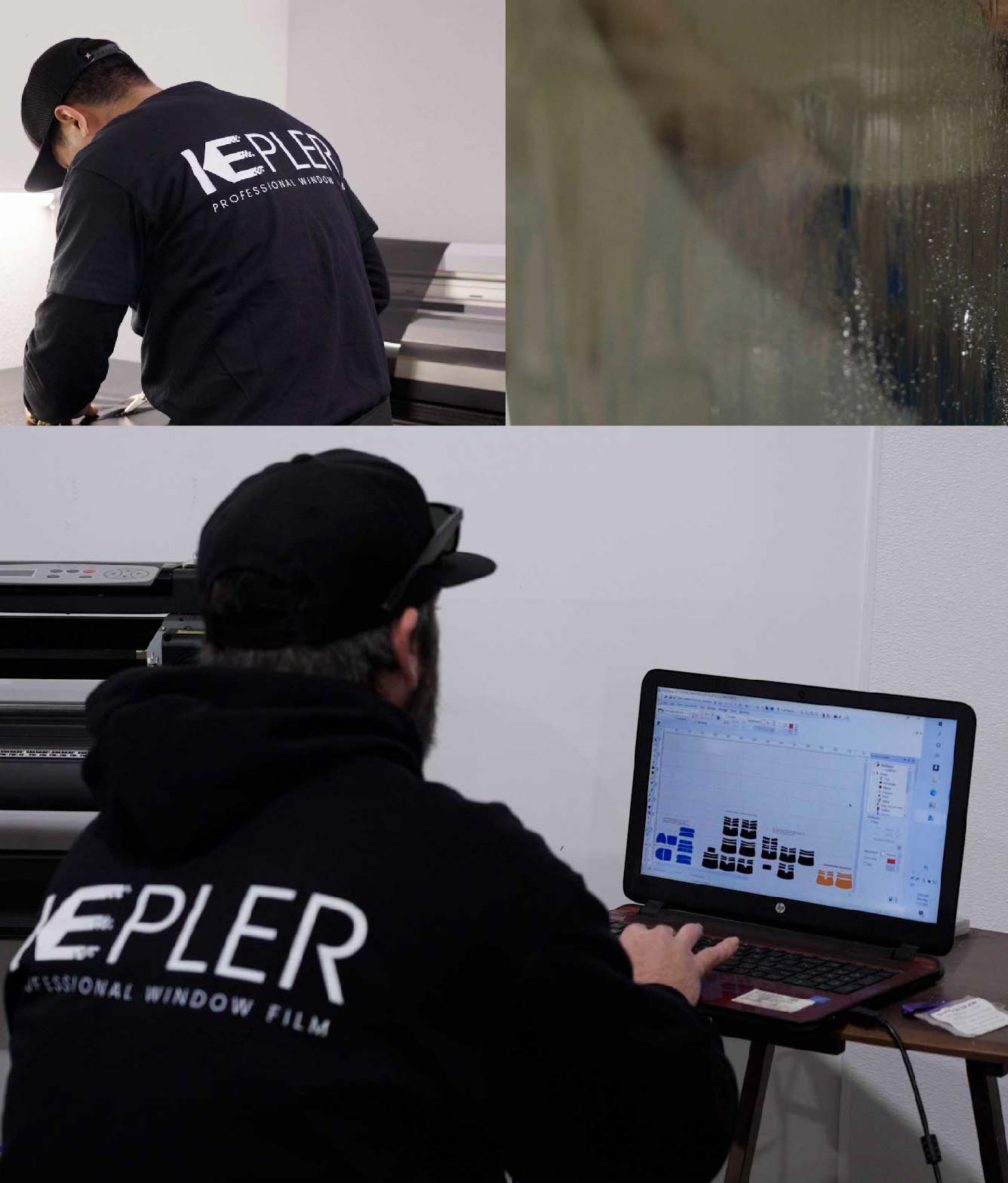 Ceramic Window Tinting Expert Cutting Film in Long Beach, California