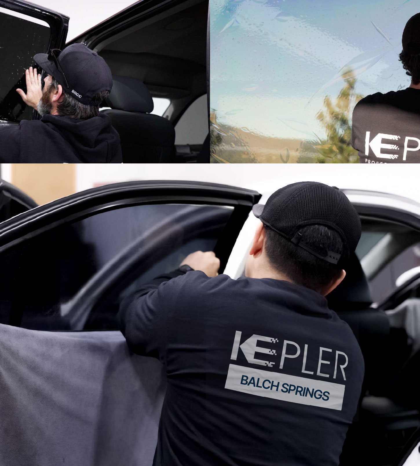 Automotive Window Tinting Expert Applying Film in Balch Springs, Texas
