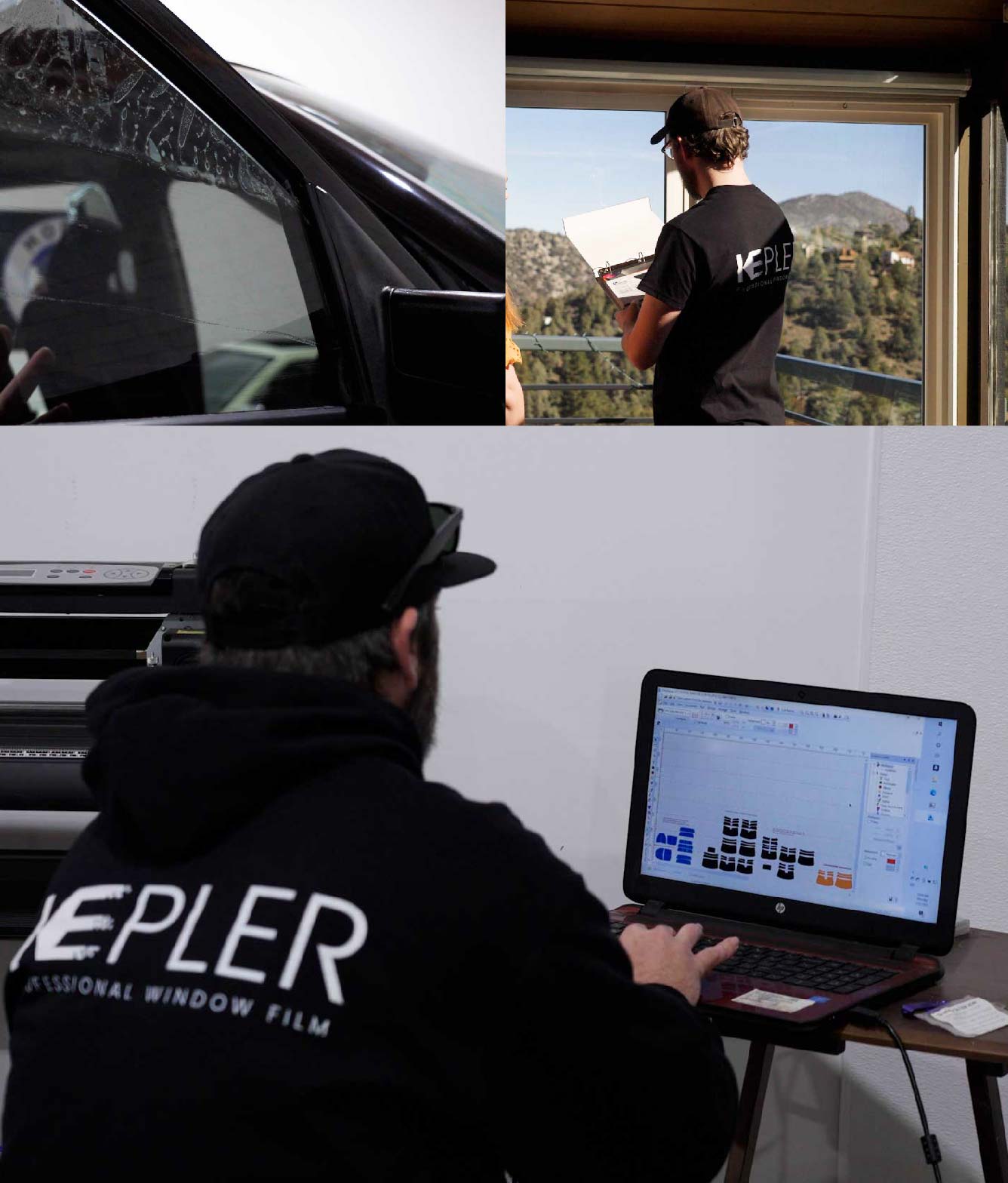 Ceramic Window Tinting Expert Cutting Film in Newhall, California