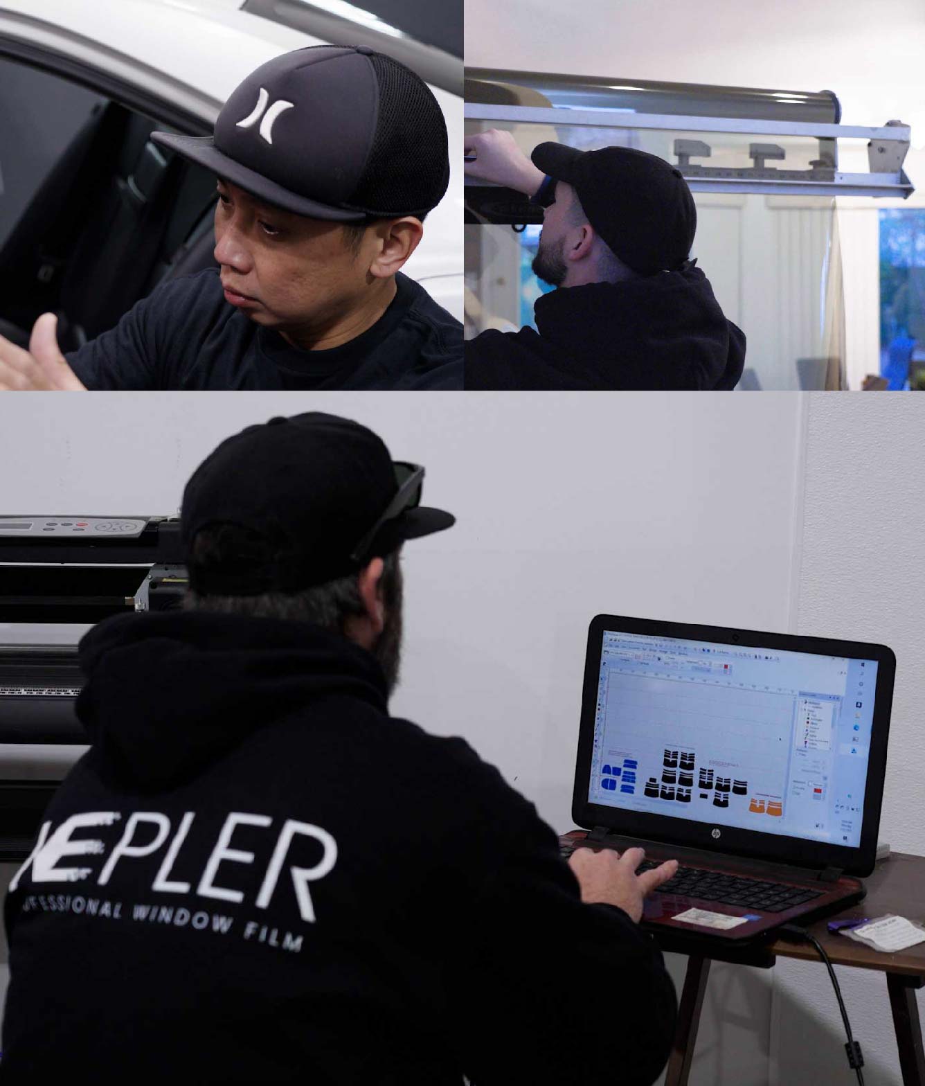 Ceramic Window Tinting Expert Cutting Film in Santa Clarita, California