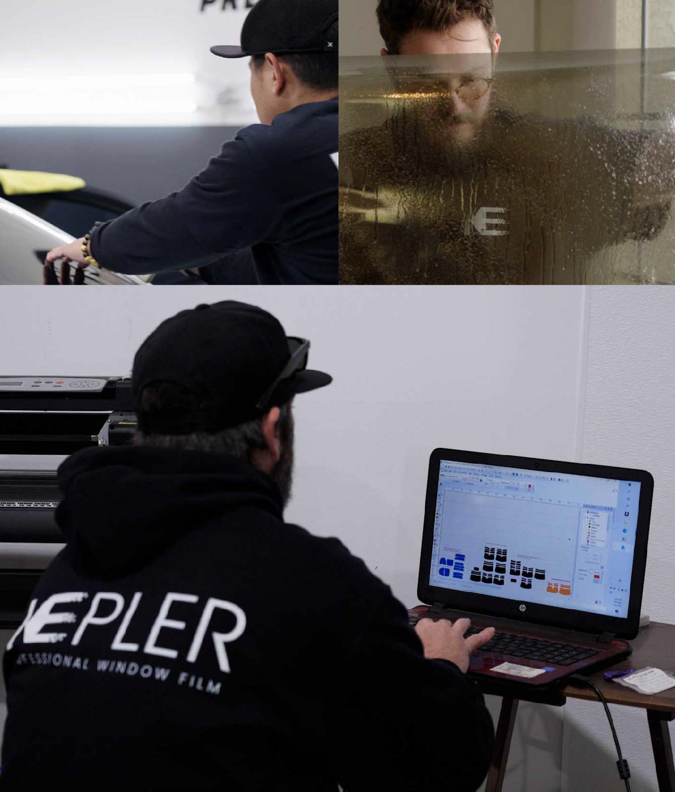 Ceramic Window Tinting Expert Cutting Film in Valencia, California