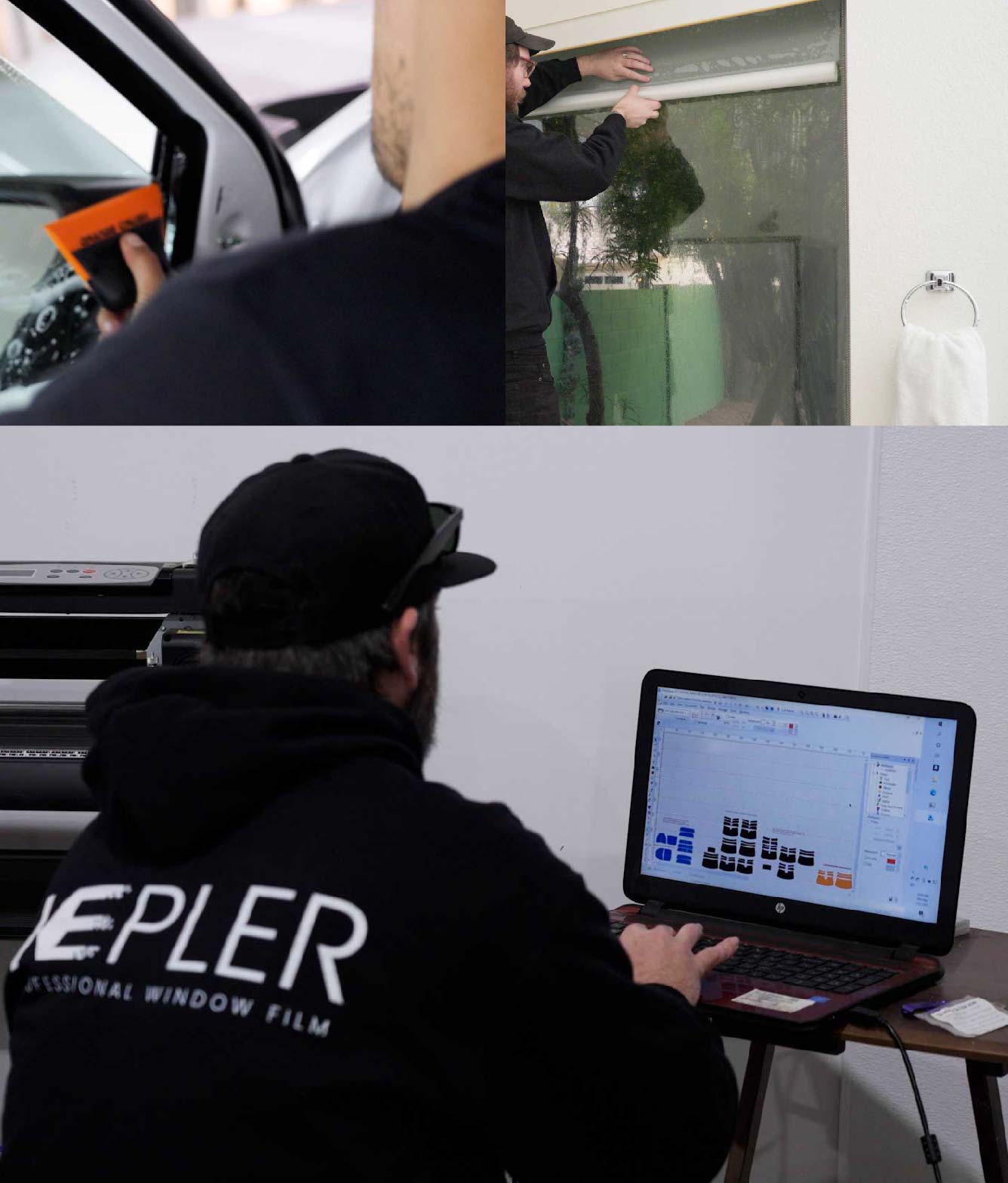 Ceramic Window Tinting Expert Cutting Film in Van Nuys, California