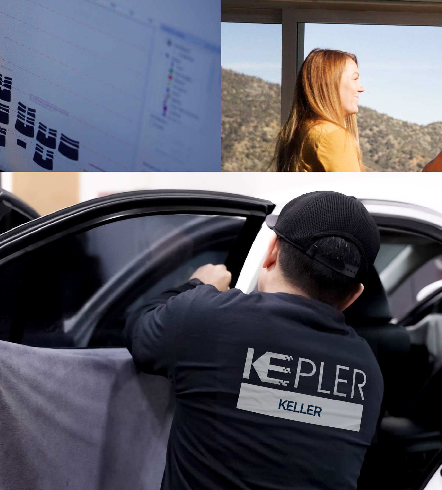 Automotive Window Tinting Expert Applying Film in Keller, Texas