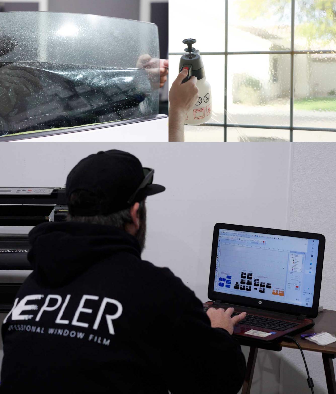 Ceramic Window Tinting Expert Cutting Film in Montclair, California
