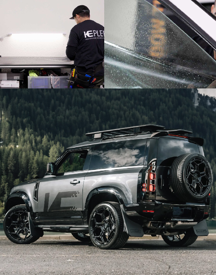 Ceramic Window Tinting Expert Cutting Film in Escondido - California