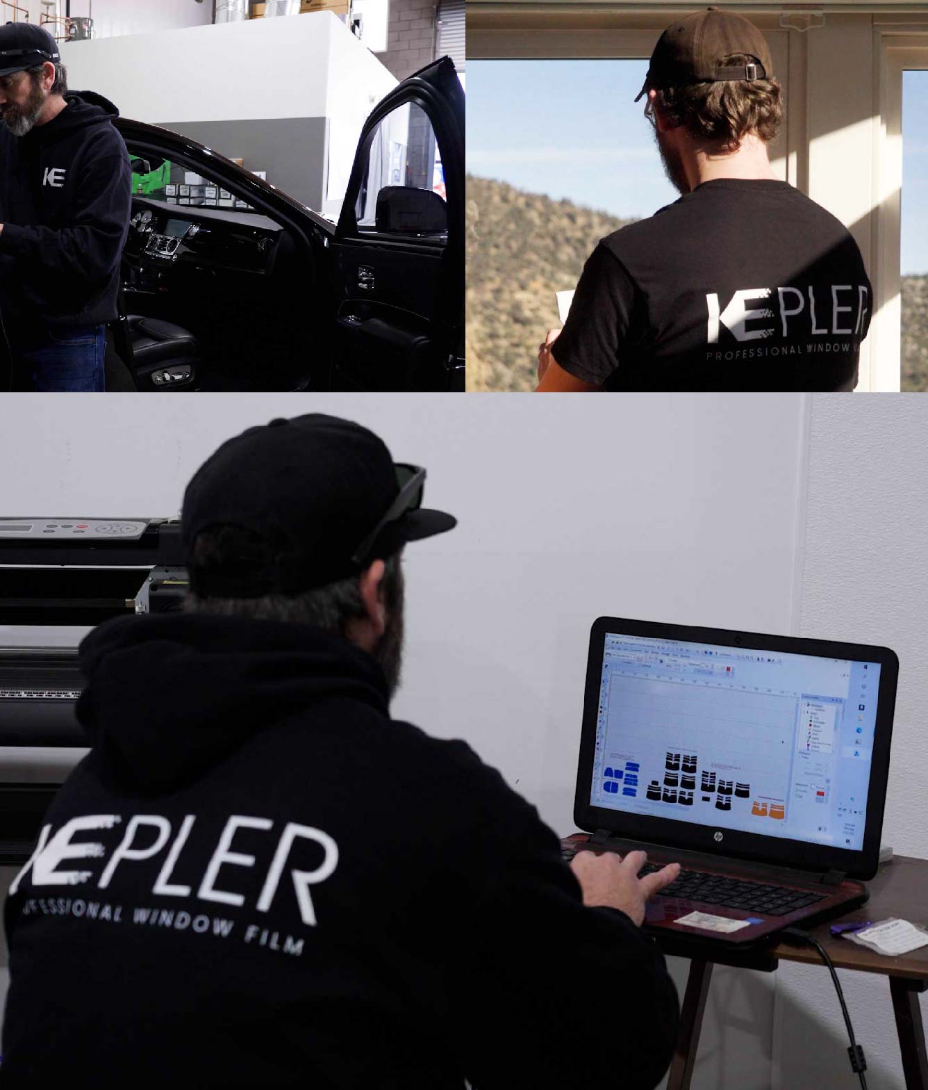 Ceramic Window Tinting Expert Cutting Film in Desert Hot Springs, California