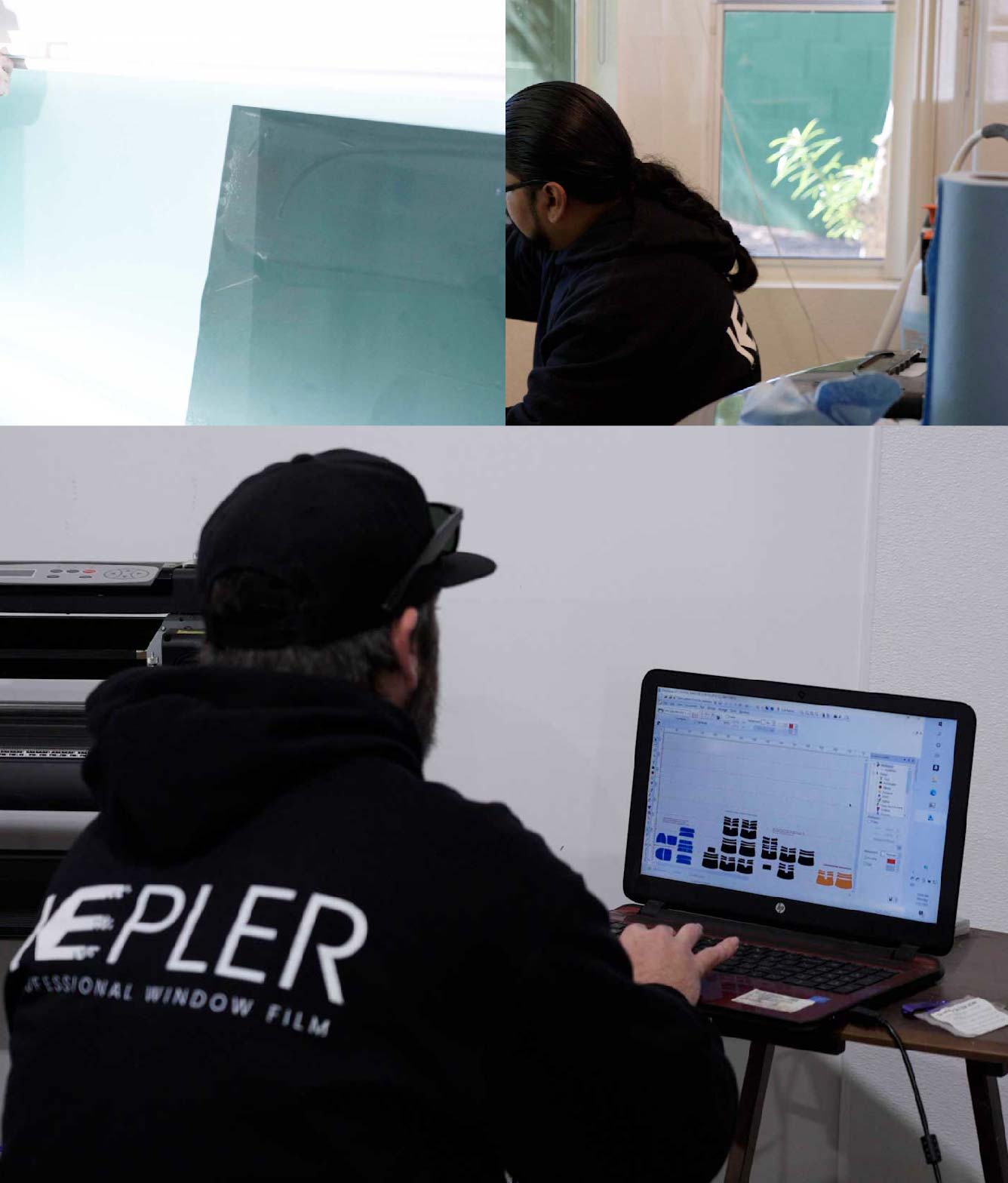 Ceramic Window Tinting Expert Cutting Film in Victorville, California