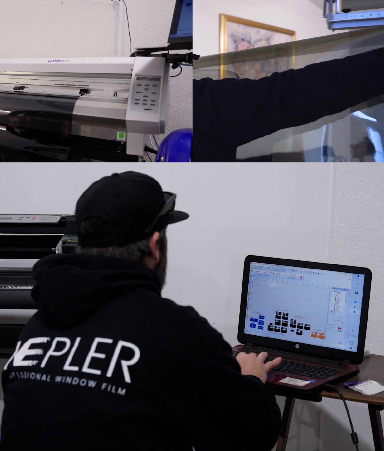Ceramic Window Tinting Expert Cutting Film in Hemet, California