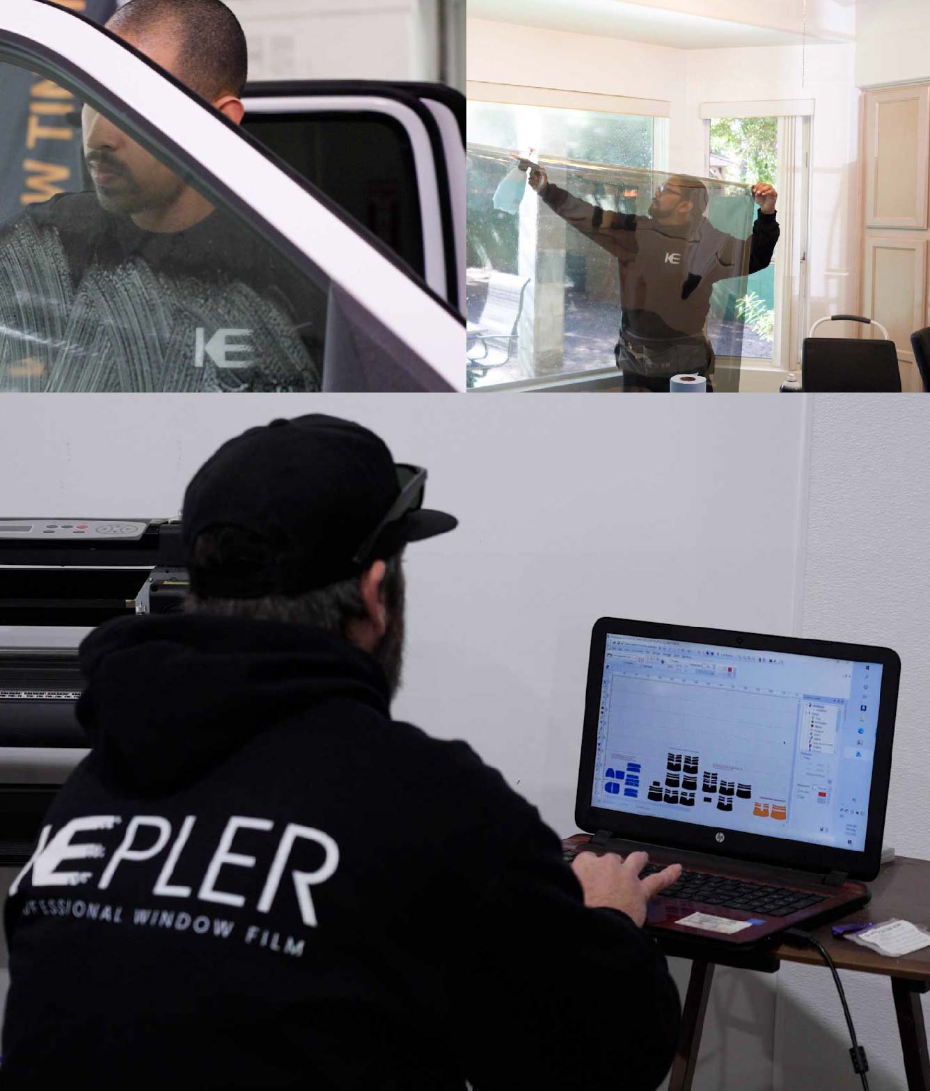 Ceramic Window Tinting Expert Cutting Film in Huntington Beach, California