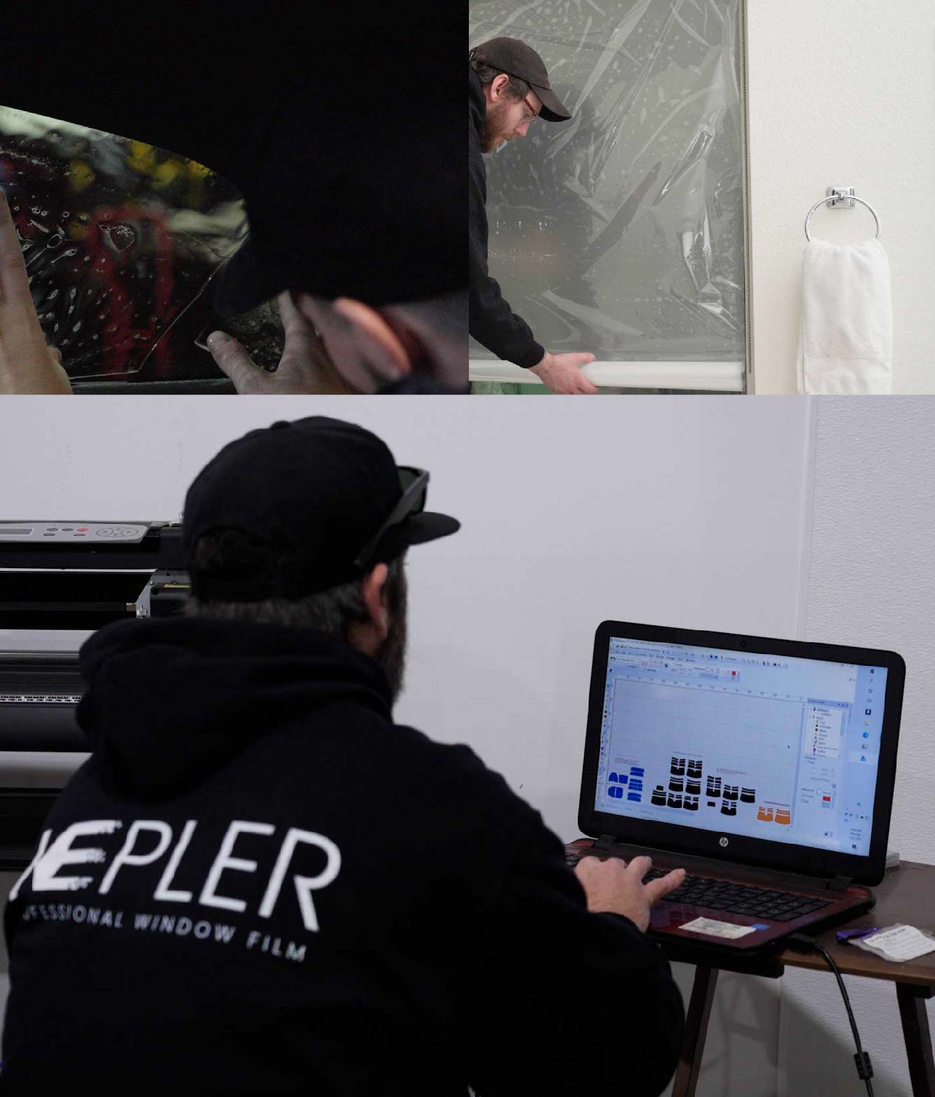 Ceramic Window Tinting Expert Cutting Film in Laguna Woods, California