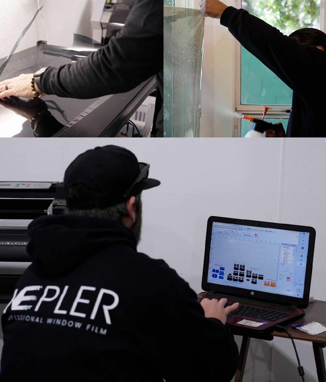 Ceramic Window Tinting Expert Cutting Film in San Clemente, California