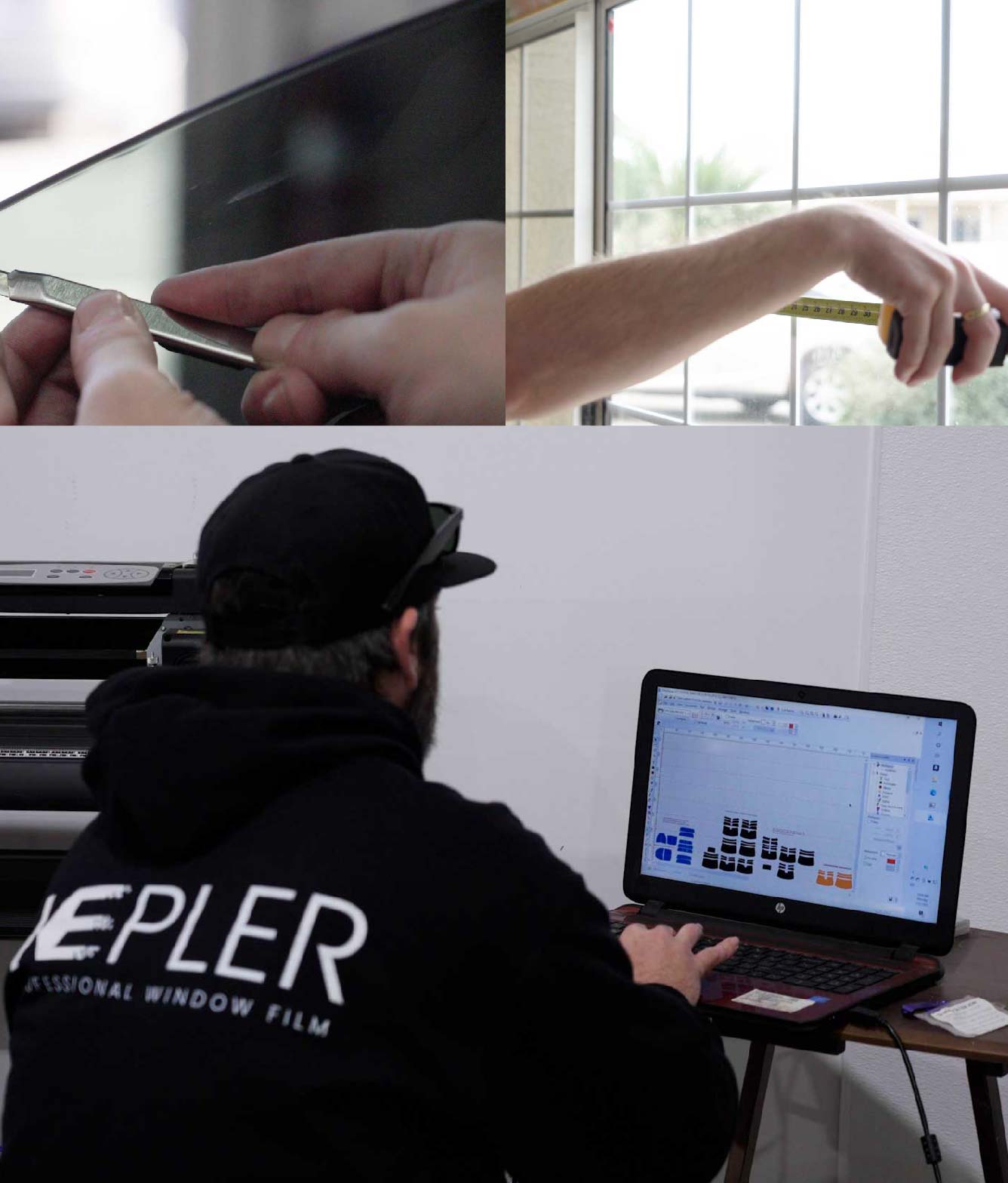 Ceramic Window Tinting Expert Cutting Film in Mission Viejo, California