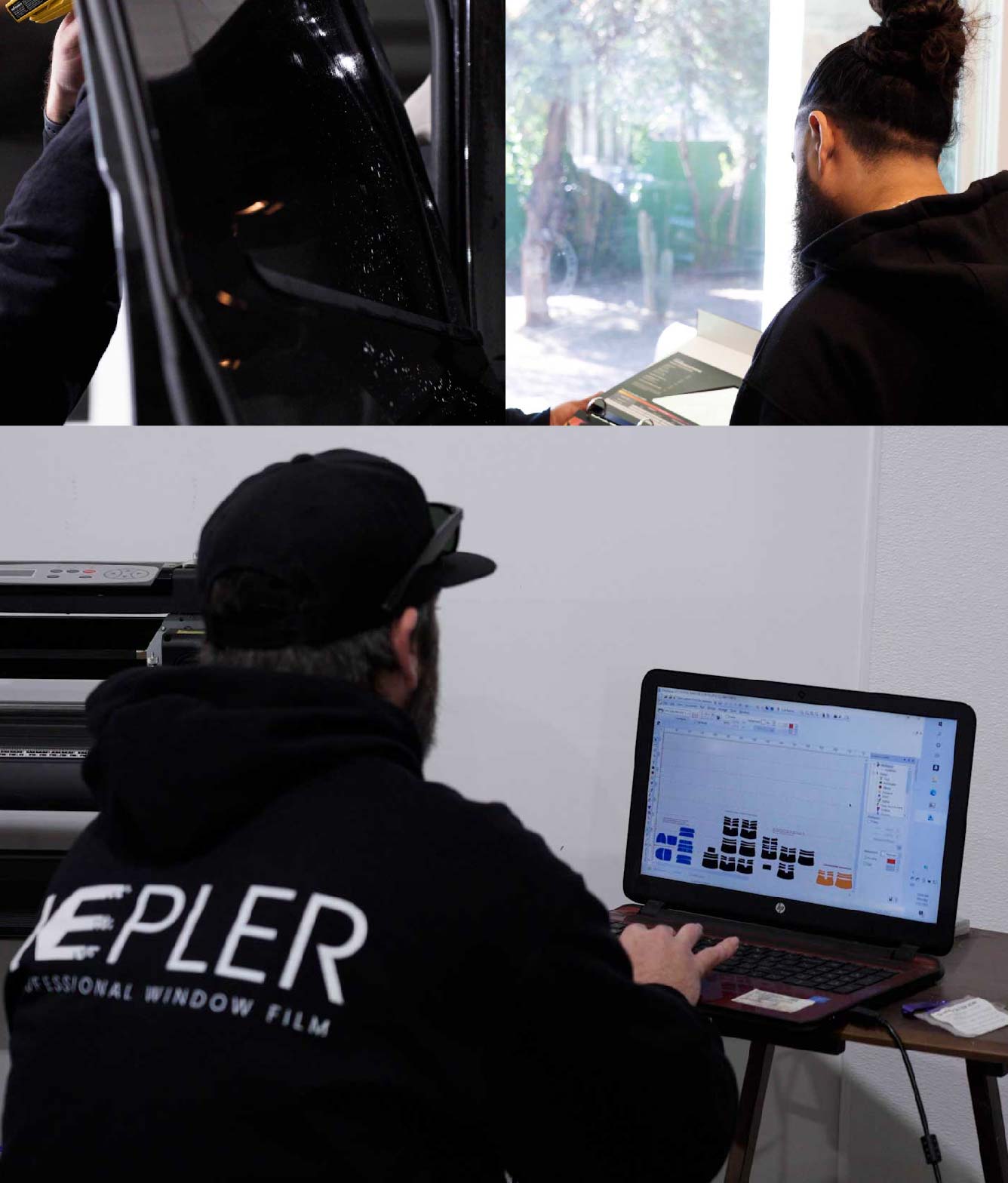 Ceramic Window Tinting Expert Cutting Film in Norco, California