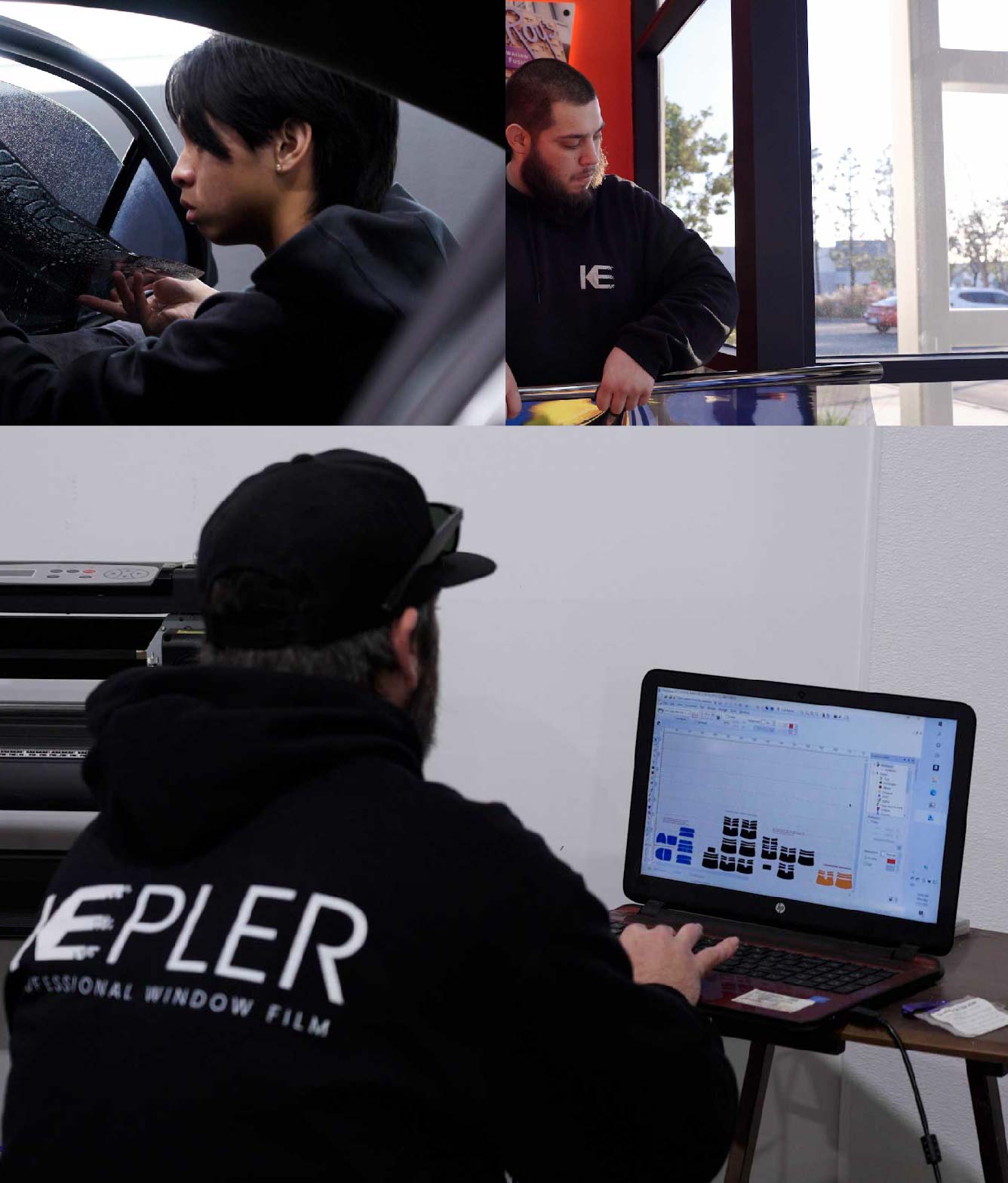 Ceramic Window Tinting Expert Cutting Film in Placentia, California