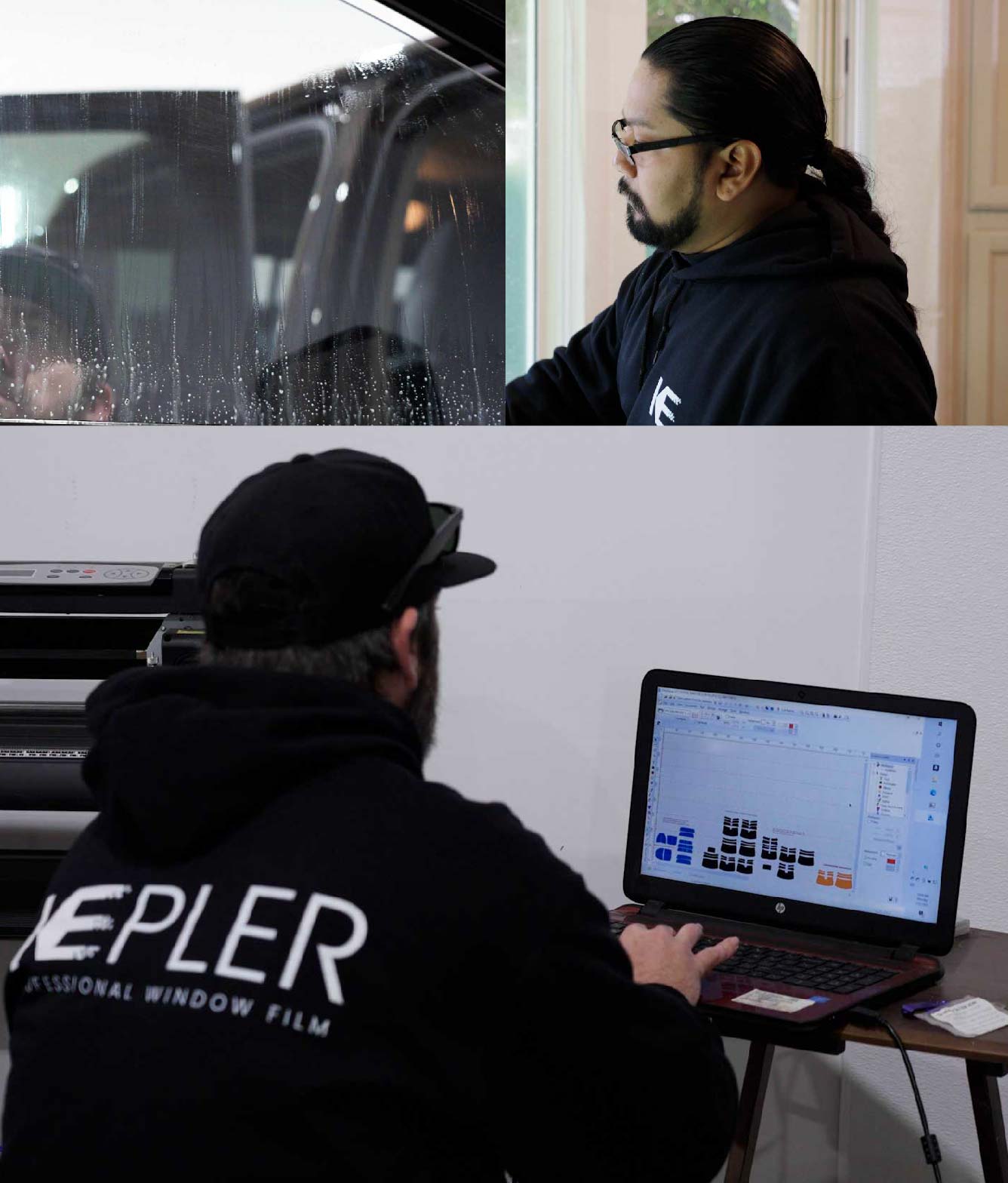 Ceramic Window Tinting Expert Cutting Film in Simi Valley, California