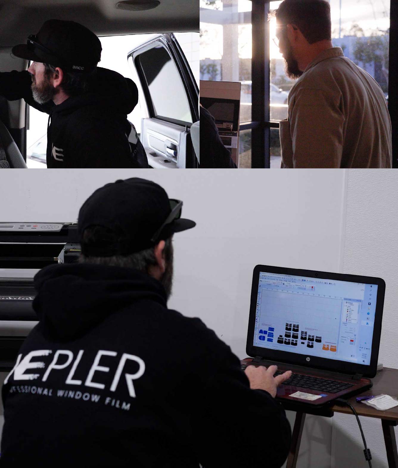 Ceramic Window Tinting Expert Cutting Film in Coalinga, California