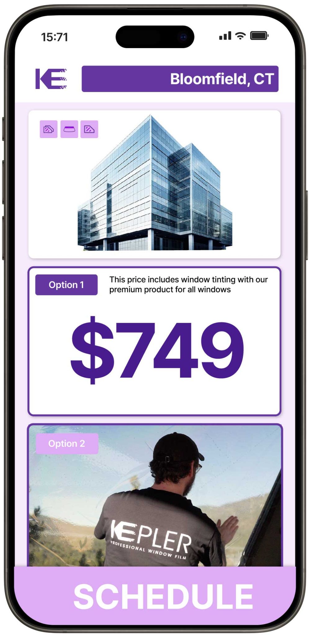View Competitive Commercial Window Tinting Prices in Bloomfield, Connecticut