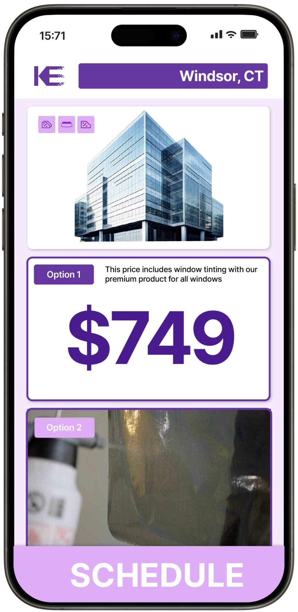 View Competitive Commercial Window Tinting Rates in Windsor, Connecticut