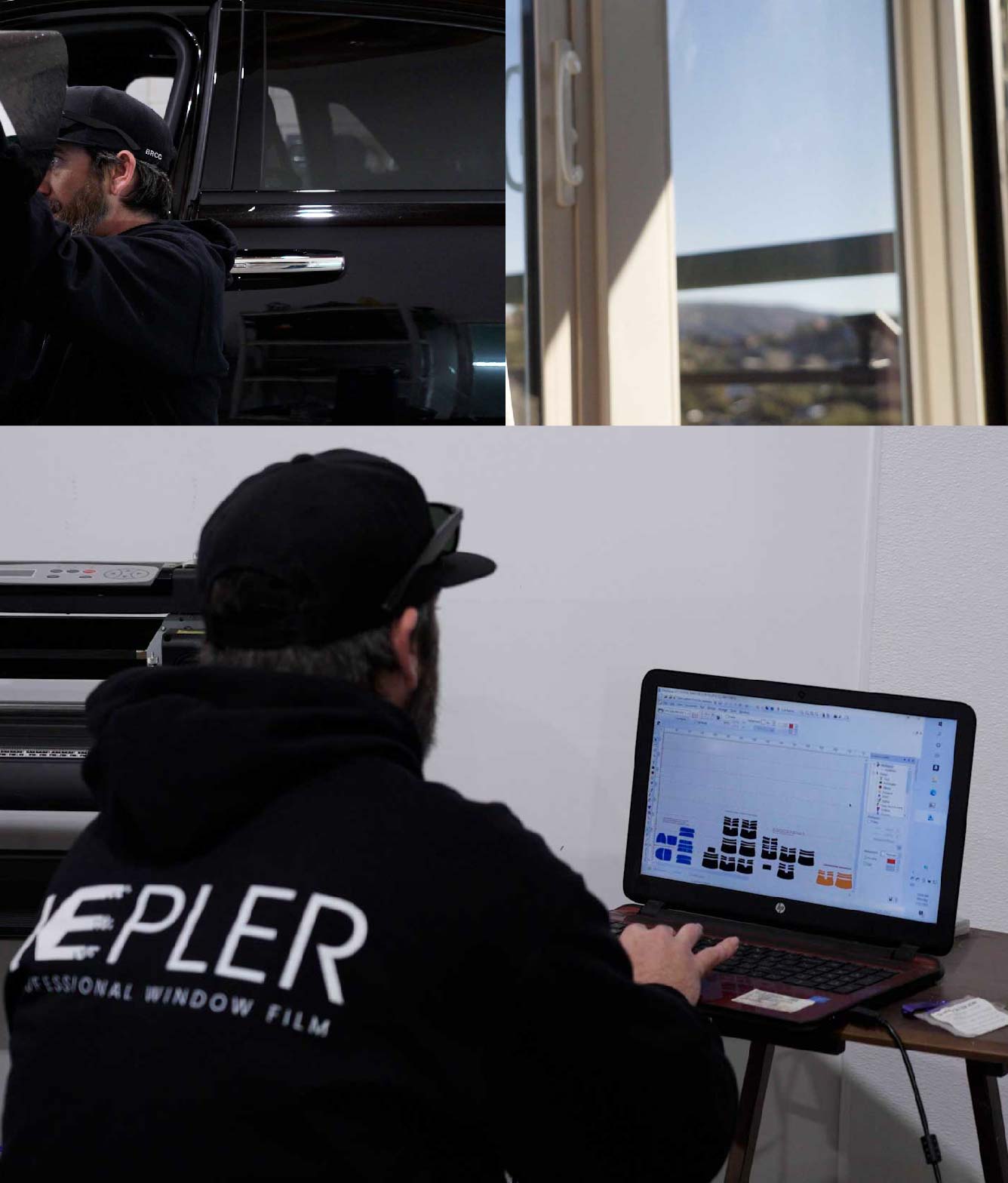 Ceramic Window Tinting Expert Cutting Film in San Luis Obispo, California