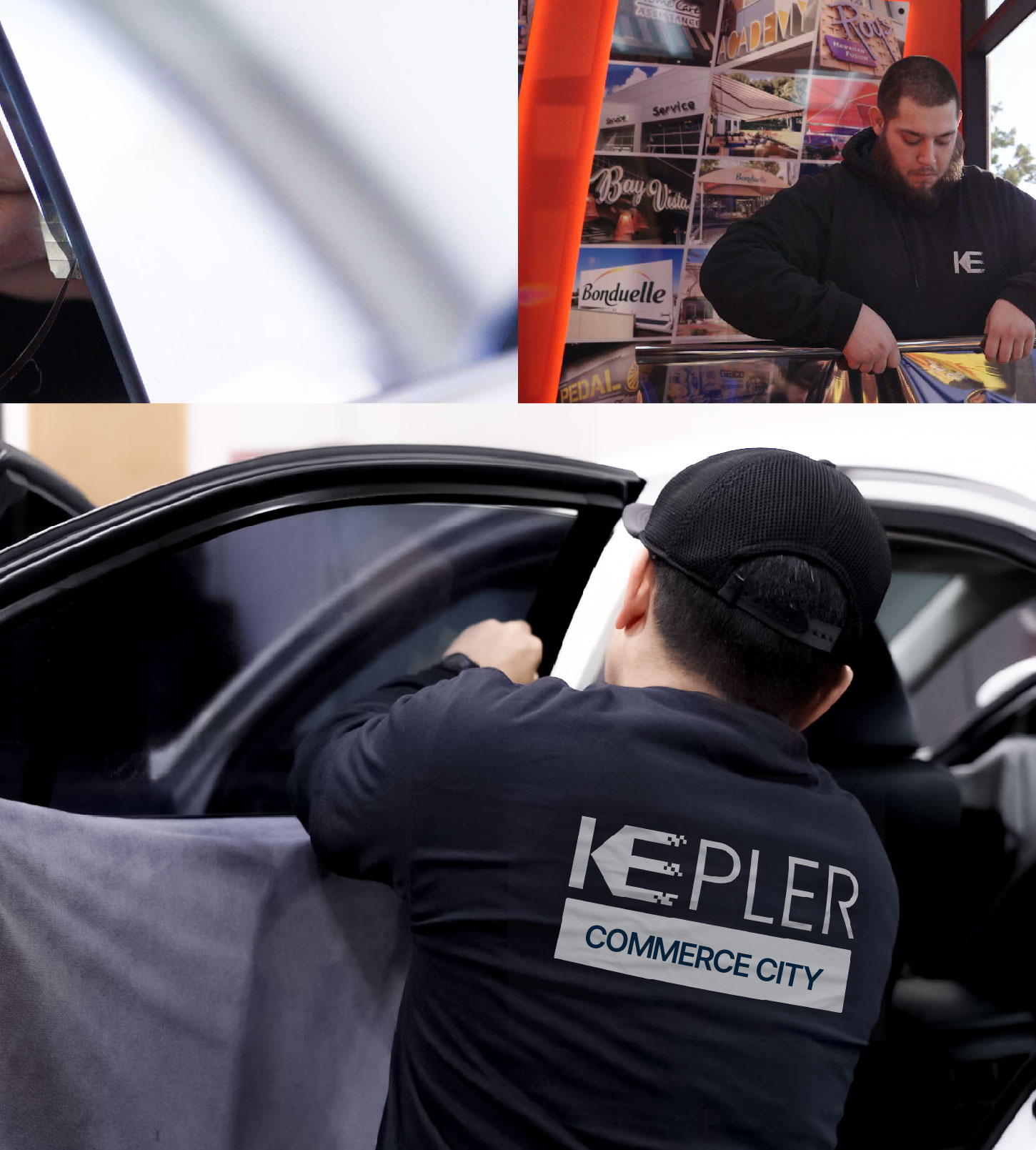 Automotive Window Tinting Expert Applying Film in Commerce City, Colorado