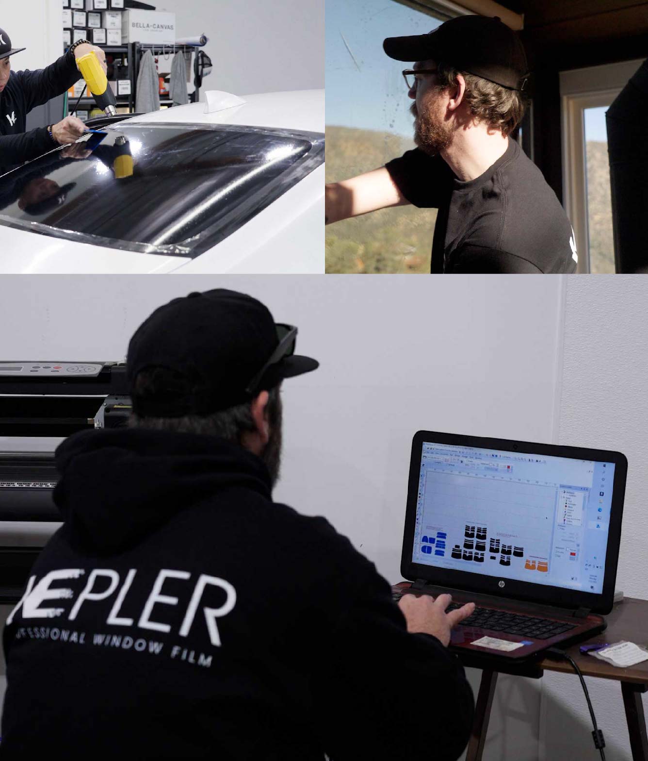 Ceramic Window Tinting Expert Cutting Film in Ridgecrest, California