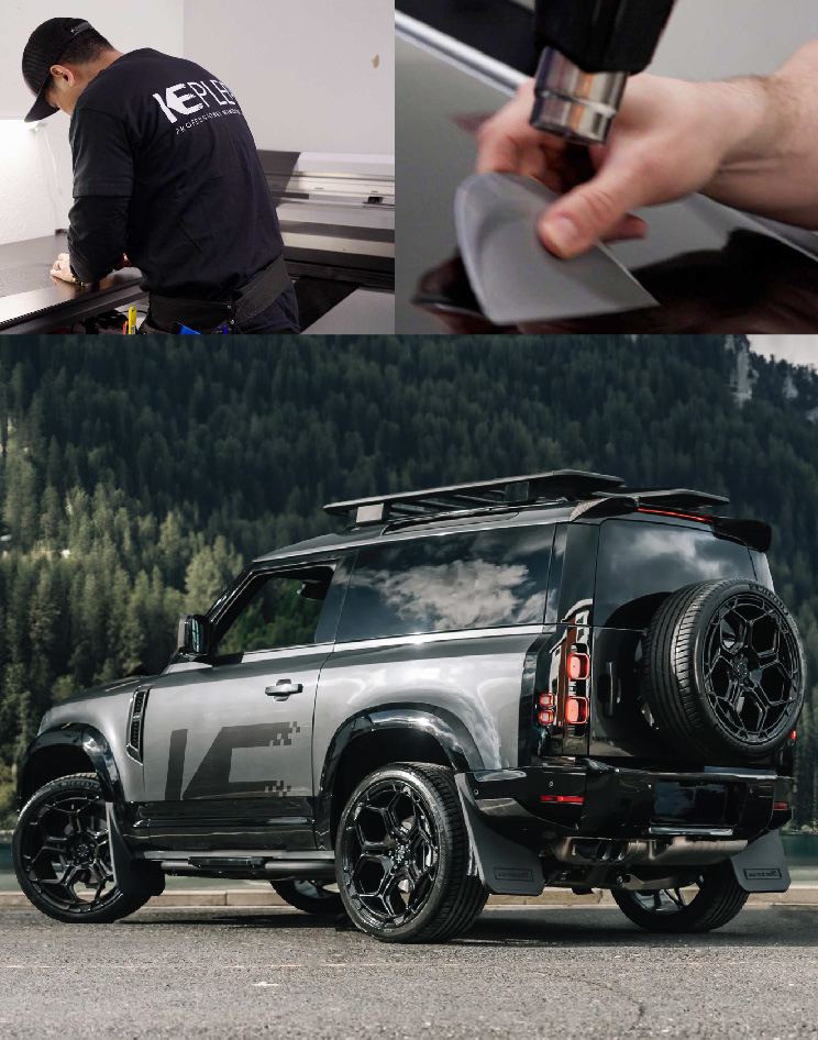 Ceramic Window Tinting Expert Cutting Film in Rosamond - California