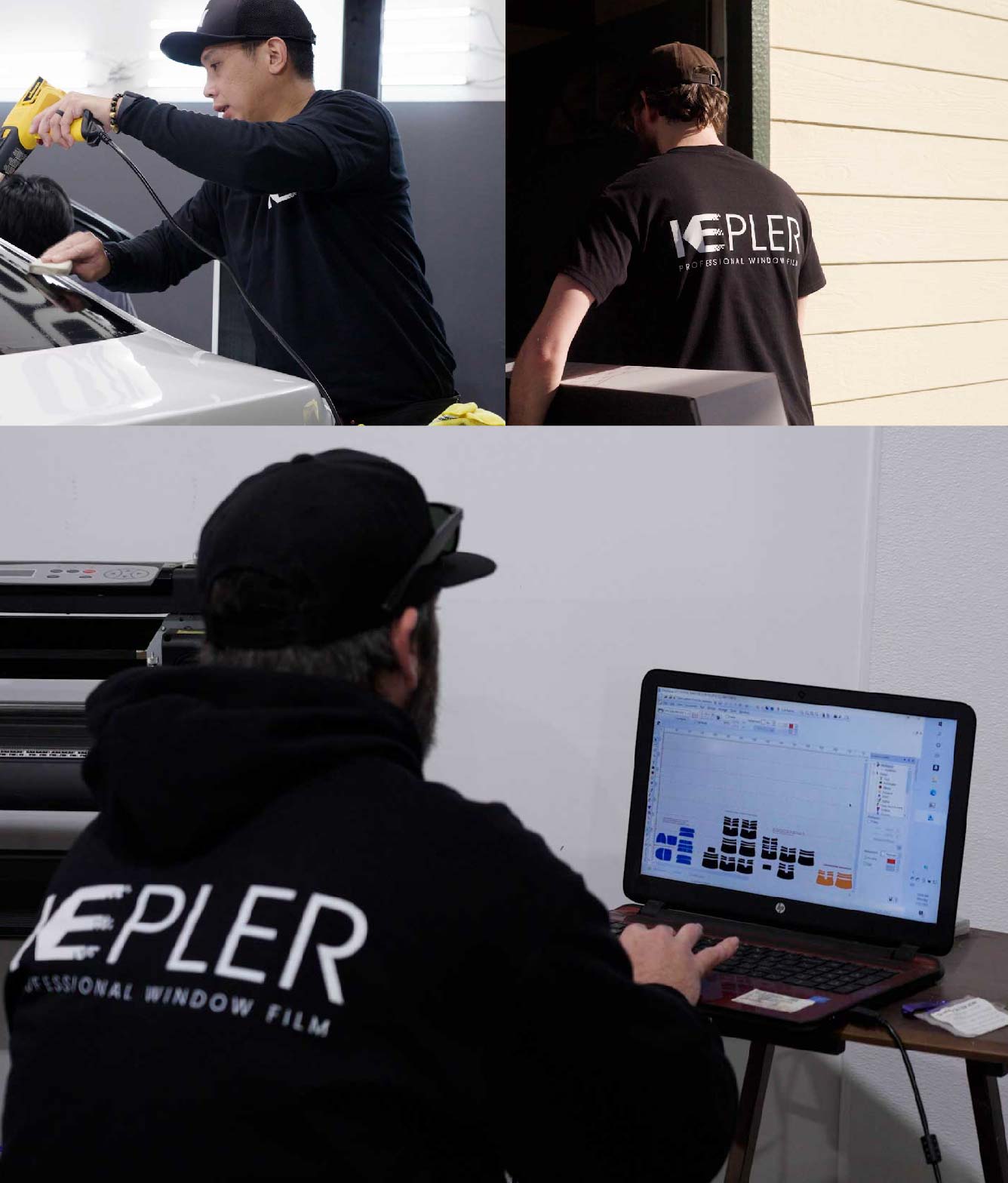 Ceramic Window Tinting Expert Cutting Film in Seaside, California