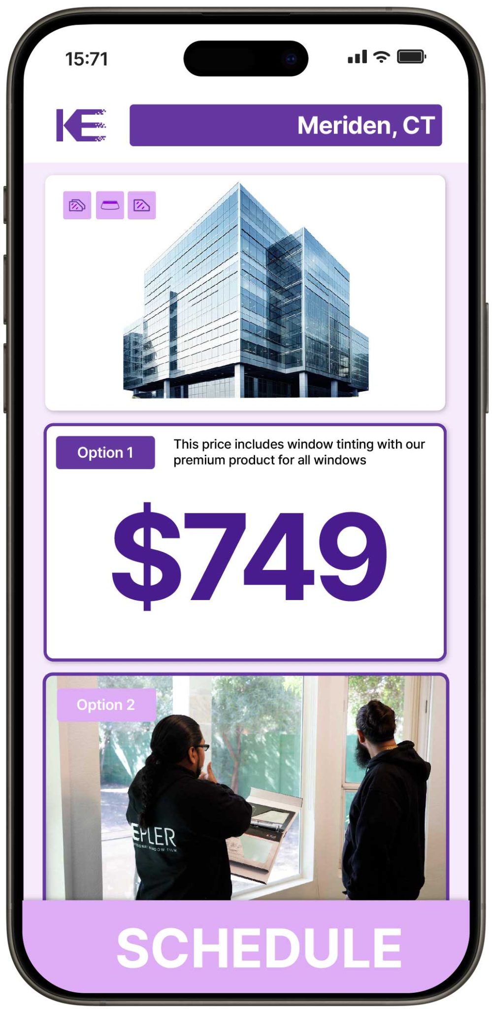 View Competitive Commercial Window Tinting Rates in Meriden, Connecticut