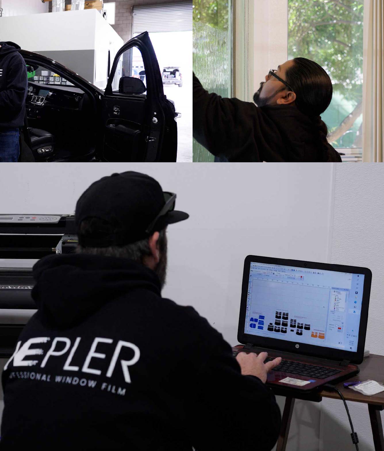 Ceramic Window Tinting Expert Cutting Film in San Carlos, California