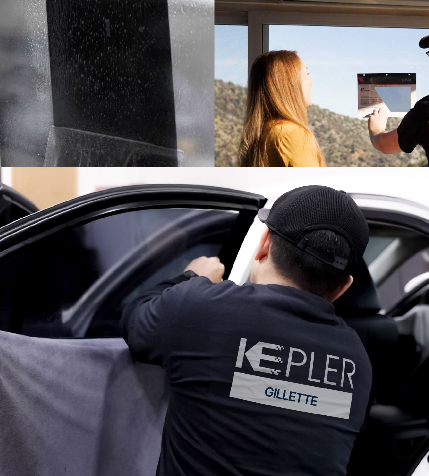 Automotive Window Tinting Expert Applying Film in Gillette, Wyoming