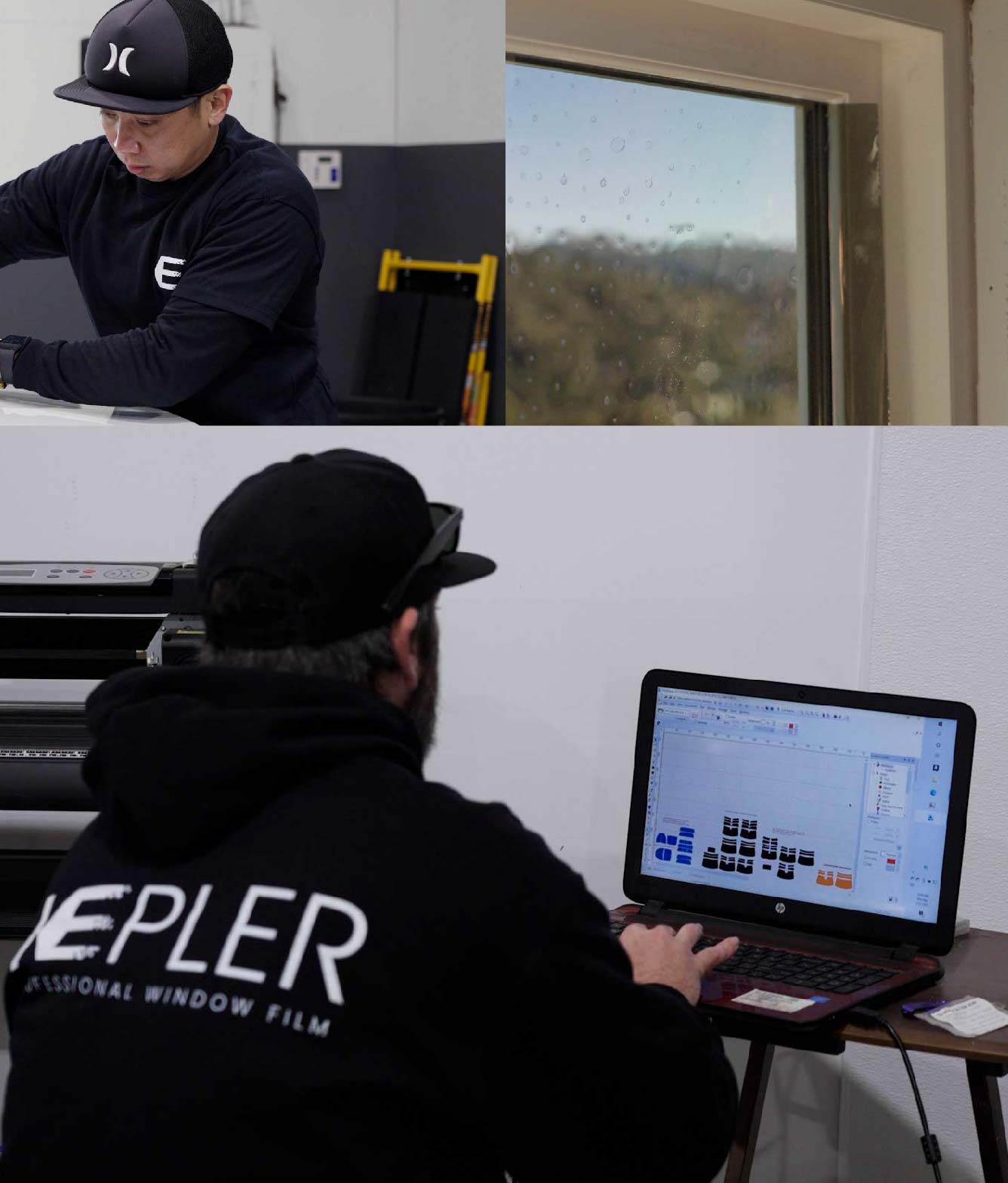 Ceramic Window Tinting Expert Cutting Film in Brentwood, California